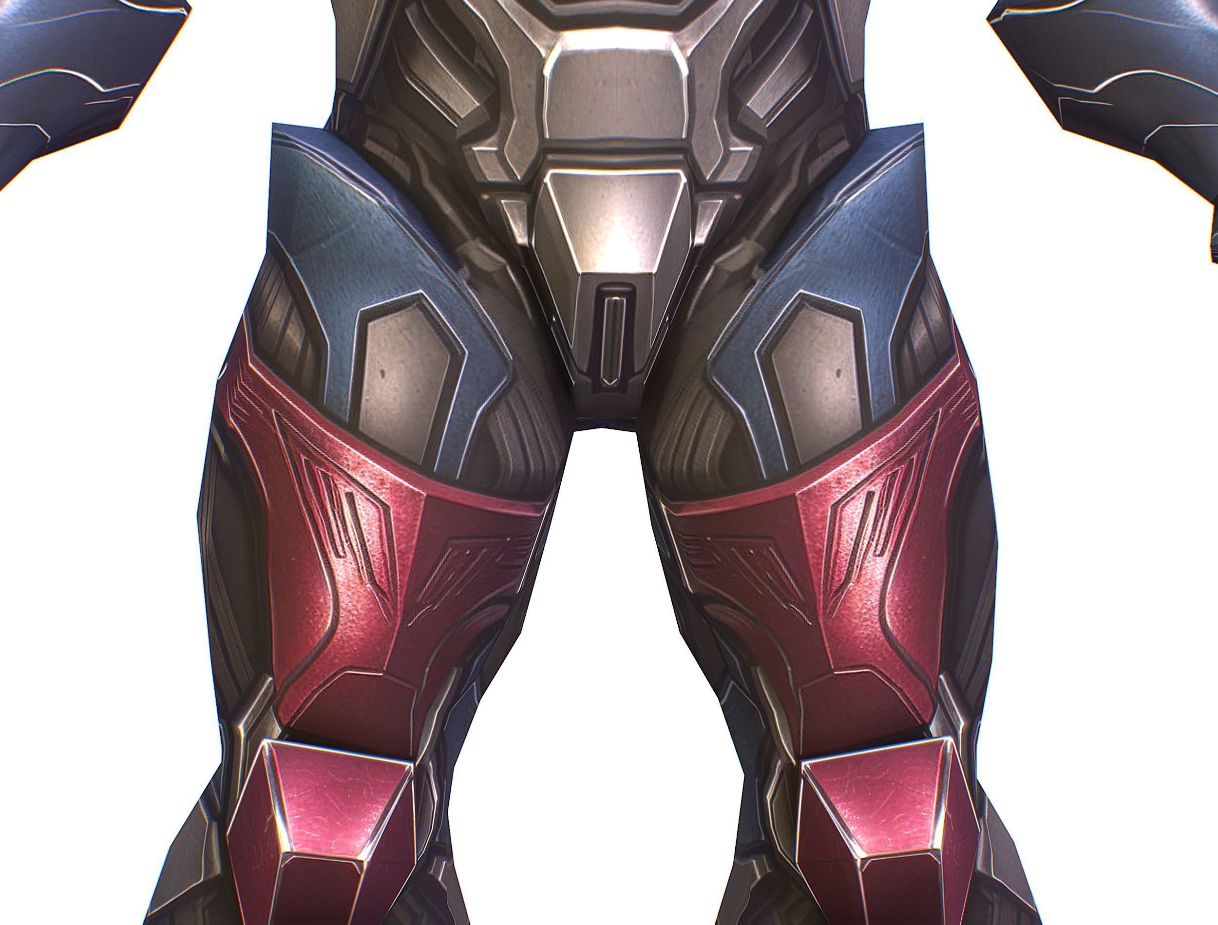 Cartoon Sci-Fi Cyborg Drone Heavy Machine Gunner Low-poly 3D model_23