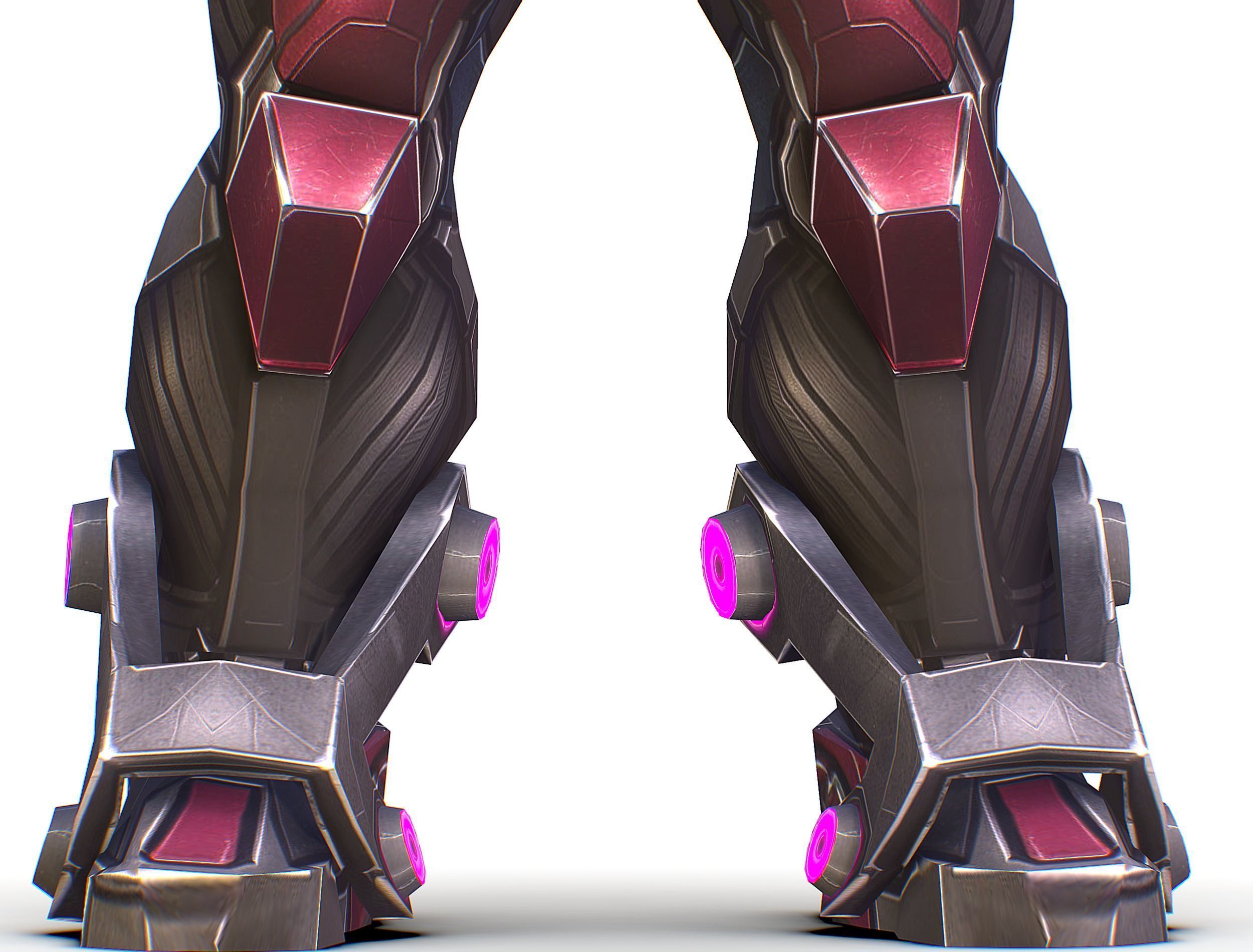 Cartoon Sci-Fi Cyborg Drone Heavy Machine Gunner Low-poly 3D model_24