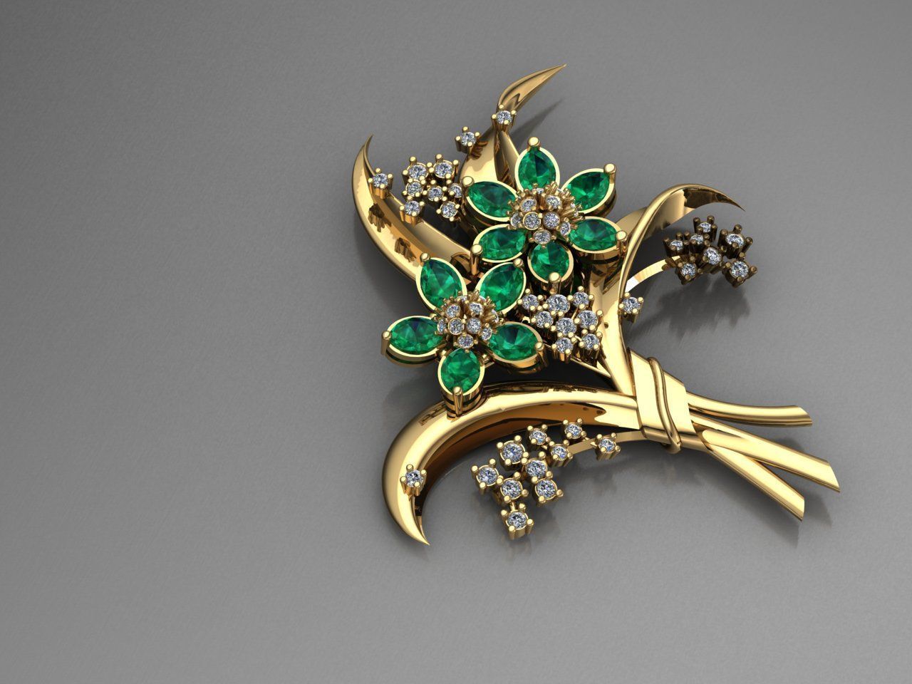 Brooche 1 Flower 3D print model_1