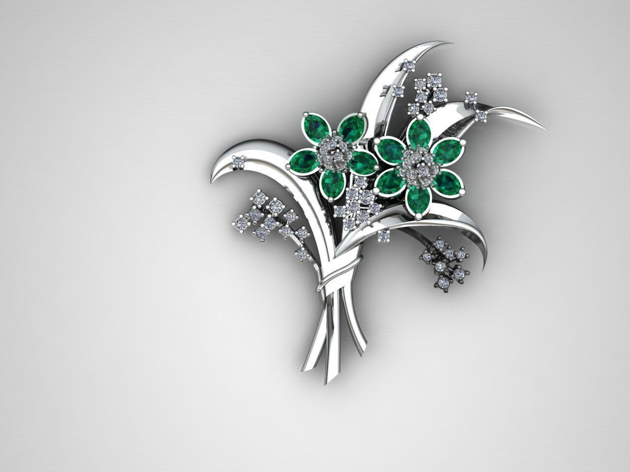 Brooche 1 Flower 3D print model_5