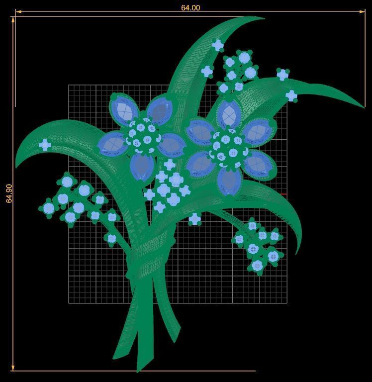 Brooche 1 Flower 3D print model_2