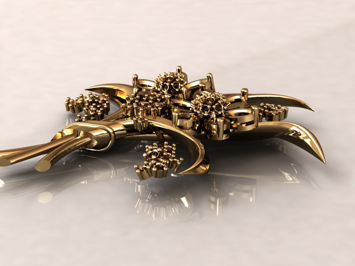 Brooche 1 Flower 3D print model_7