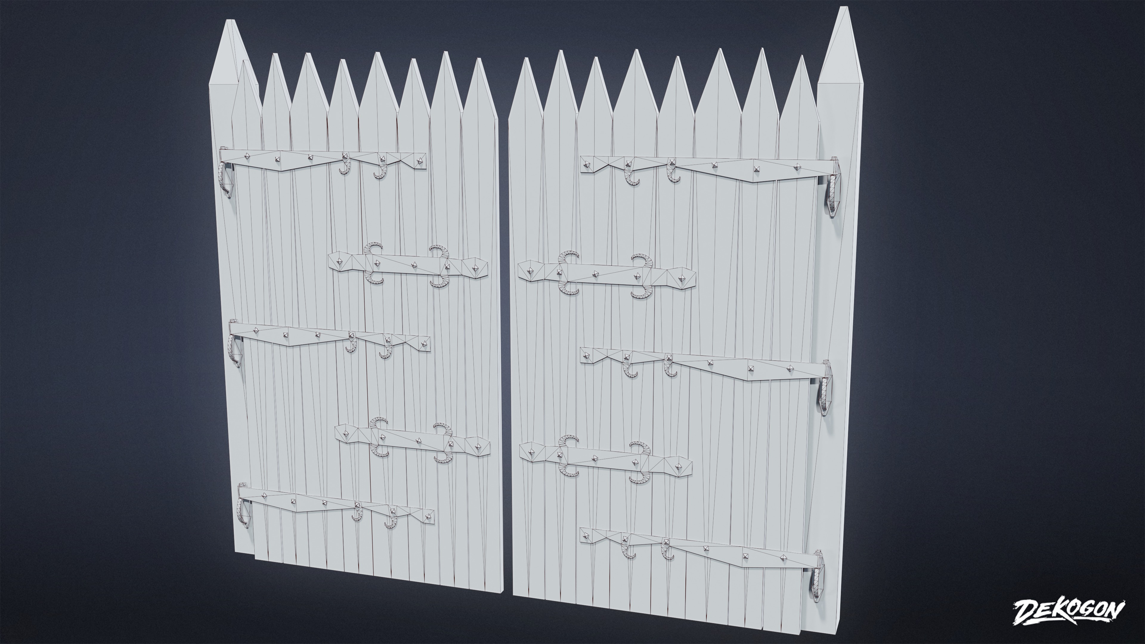 GATES AND FENCES - Gate 12 - LOW POLY Low-poly 3D model_6