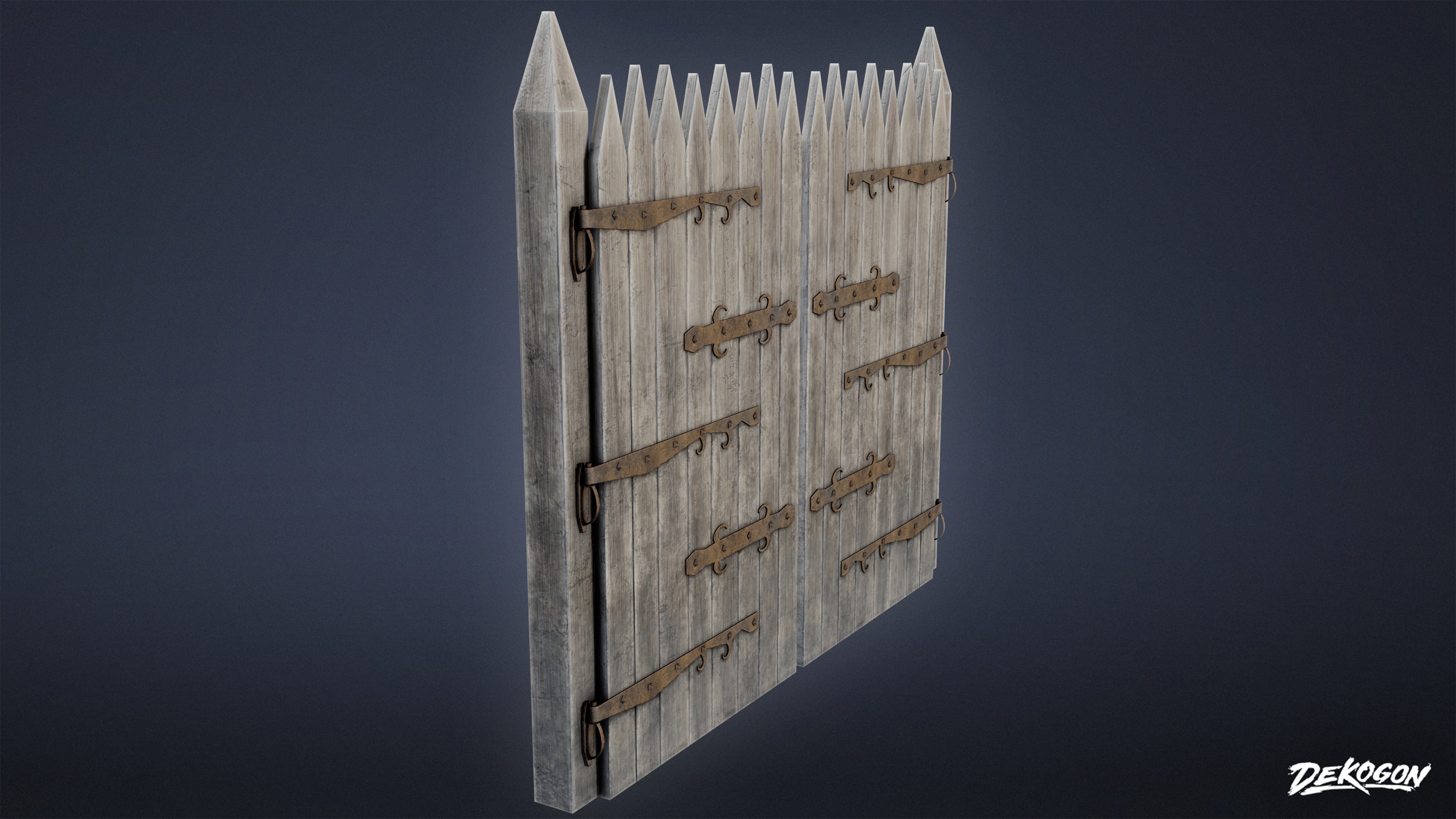 GATES AND FENCES - Gate 12 - LOW POLY Low-poly 3D model_2