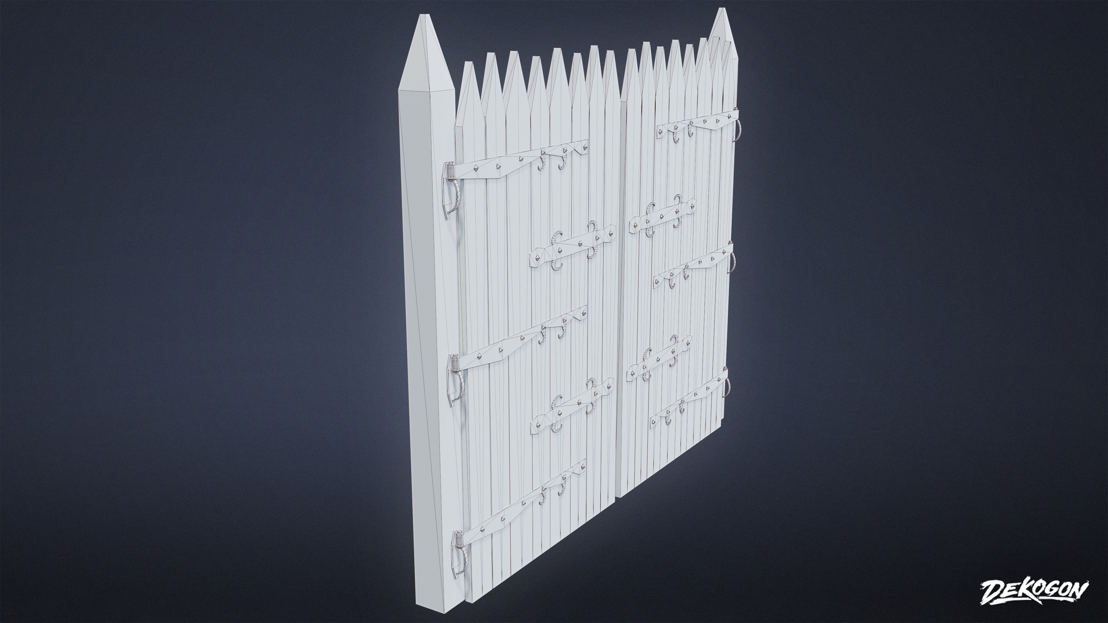 GATES AND FENCES - Gate 12 - LOW POLY Low-poly 3D model_7