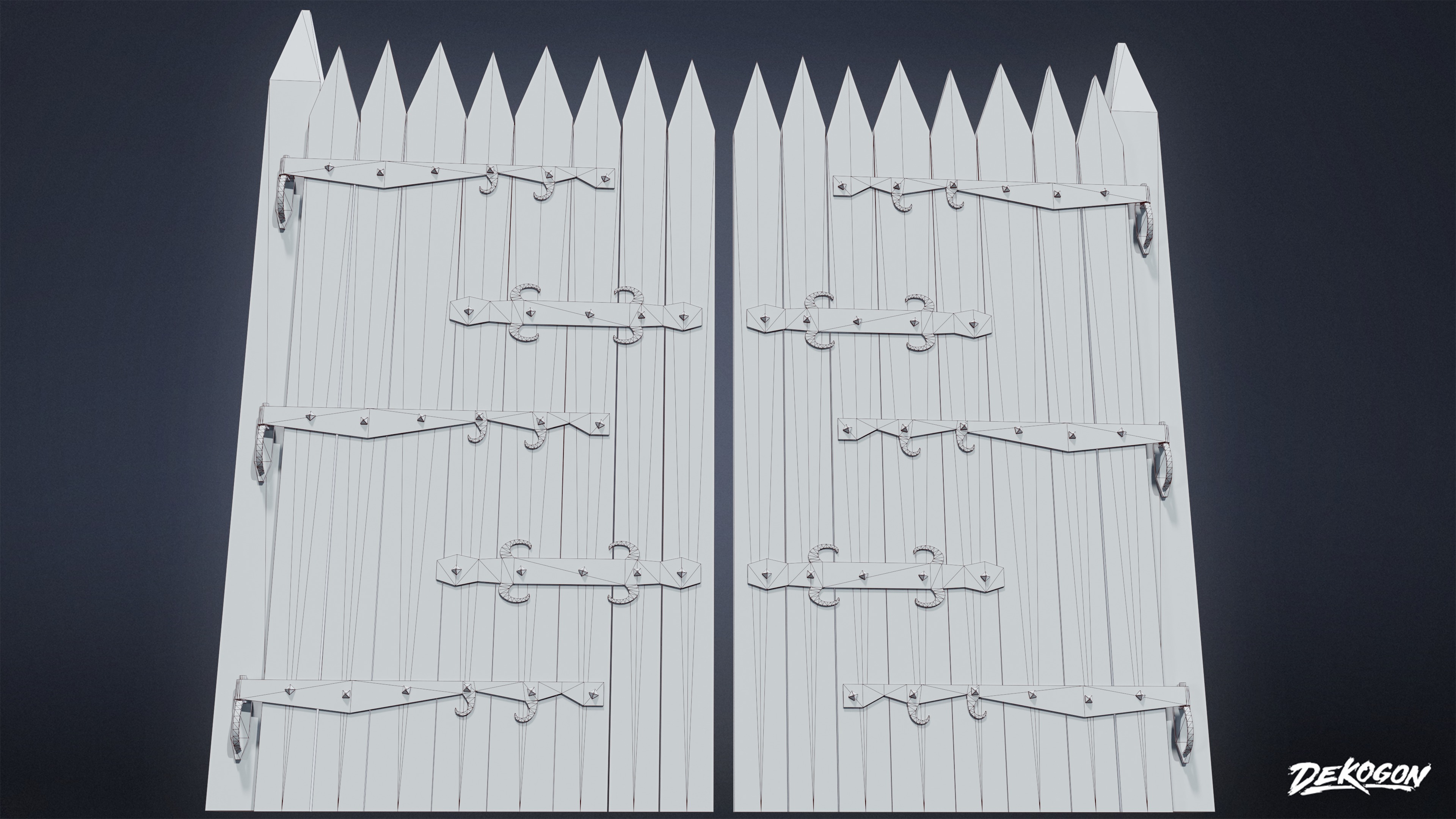 GATES AND FENCES - Gate 12 - LOW POLY Low-poly 3D model_5