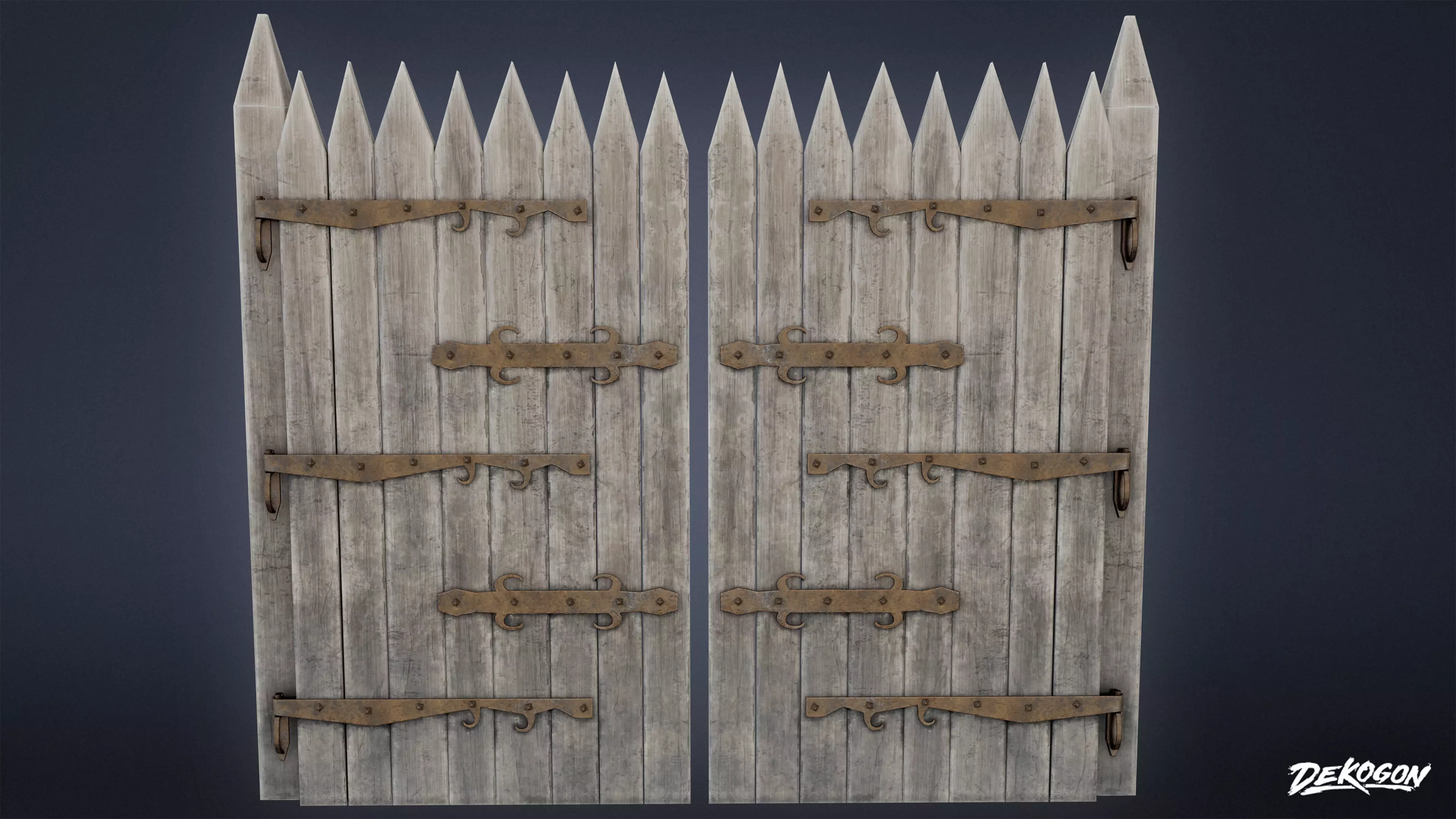 GATES AND FENCES - Gate 12 - LOW POLY Low-poly 3D model_0