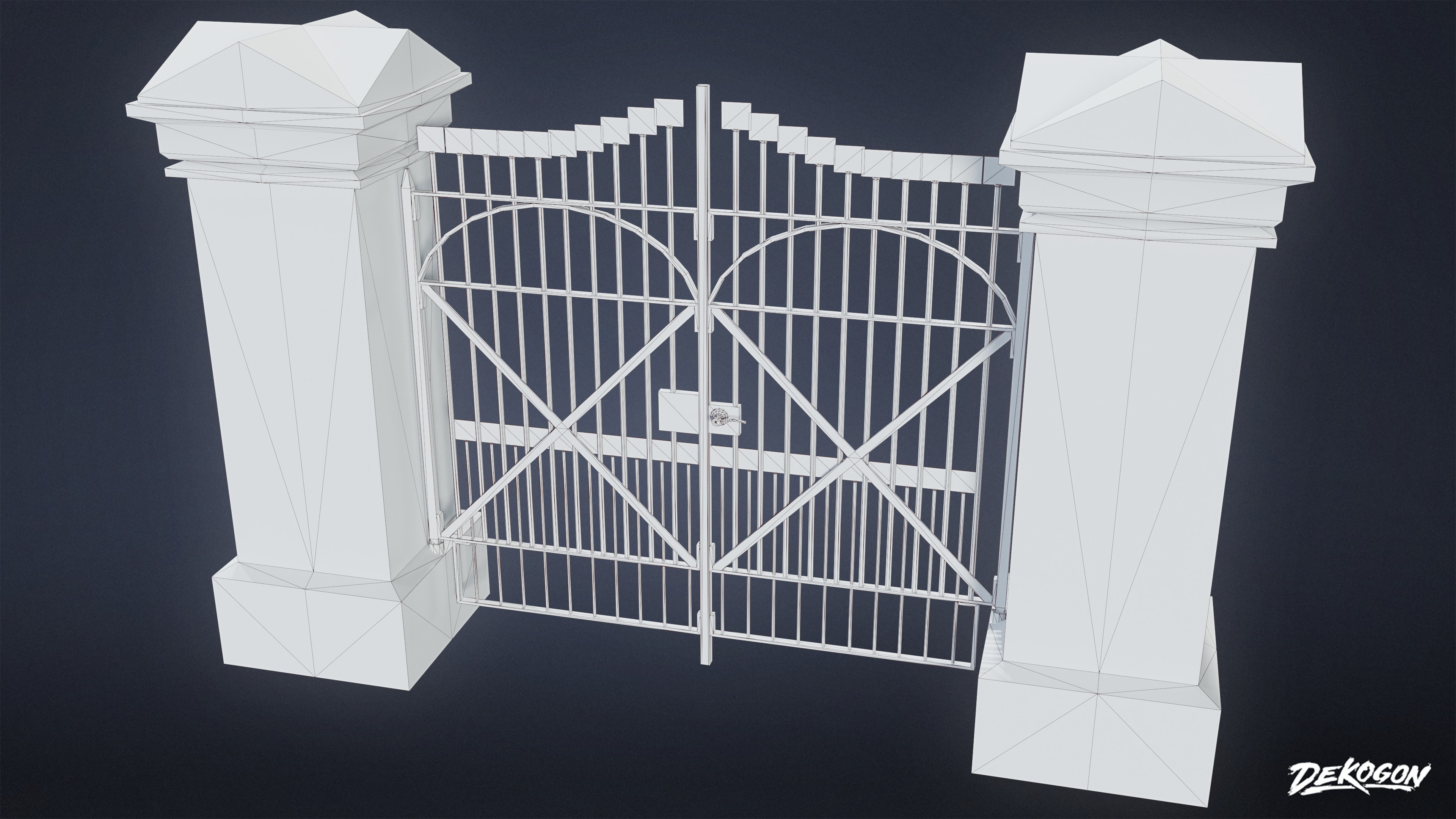 GATES AND FENCES - Gate 15 - LOW POLY Low-poly 3D model_8