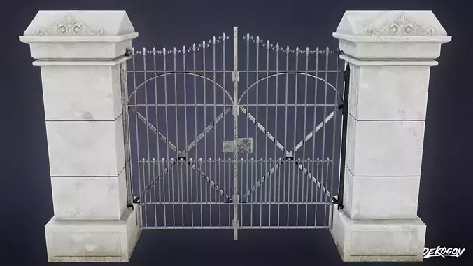 GATES AND FENCES - Gate 15 - LOW POLY Low-poly 3D model
