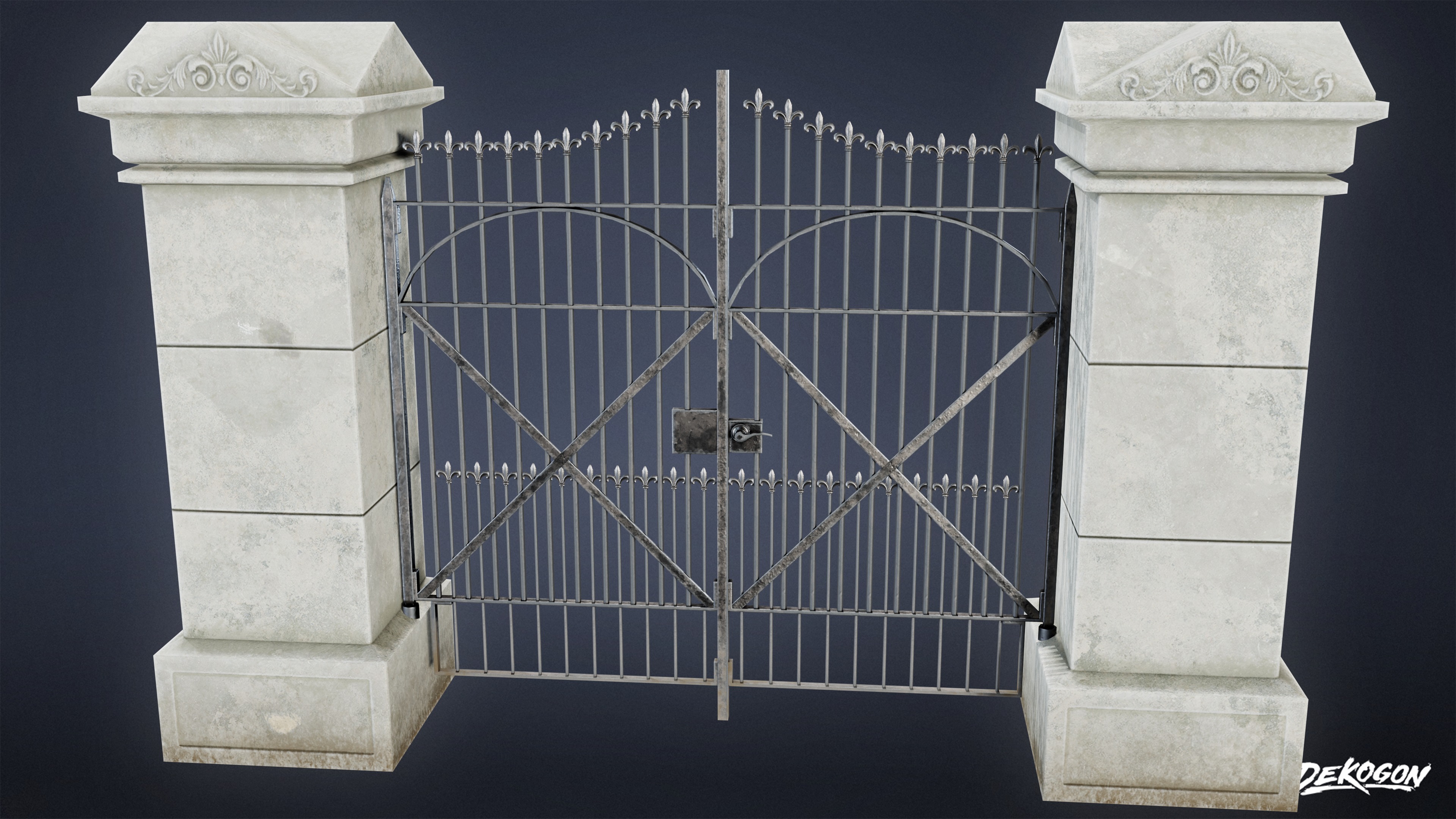 GATES AND FENCES - Gate 15 - LOW POLY Low-poly 3D model_3