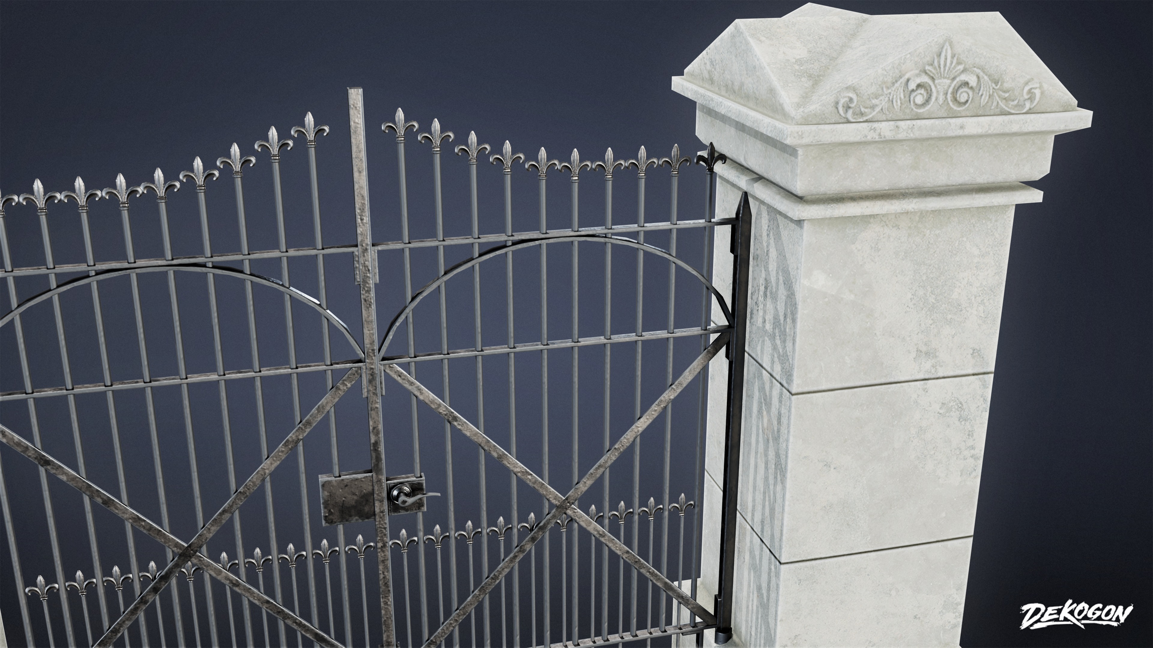 GATES AND FENCES - Gate 15 - LOW POLY Low-poly 3D model_5