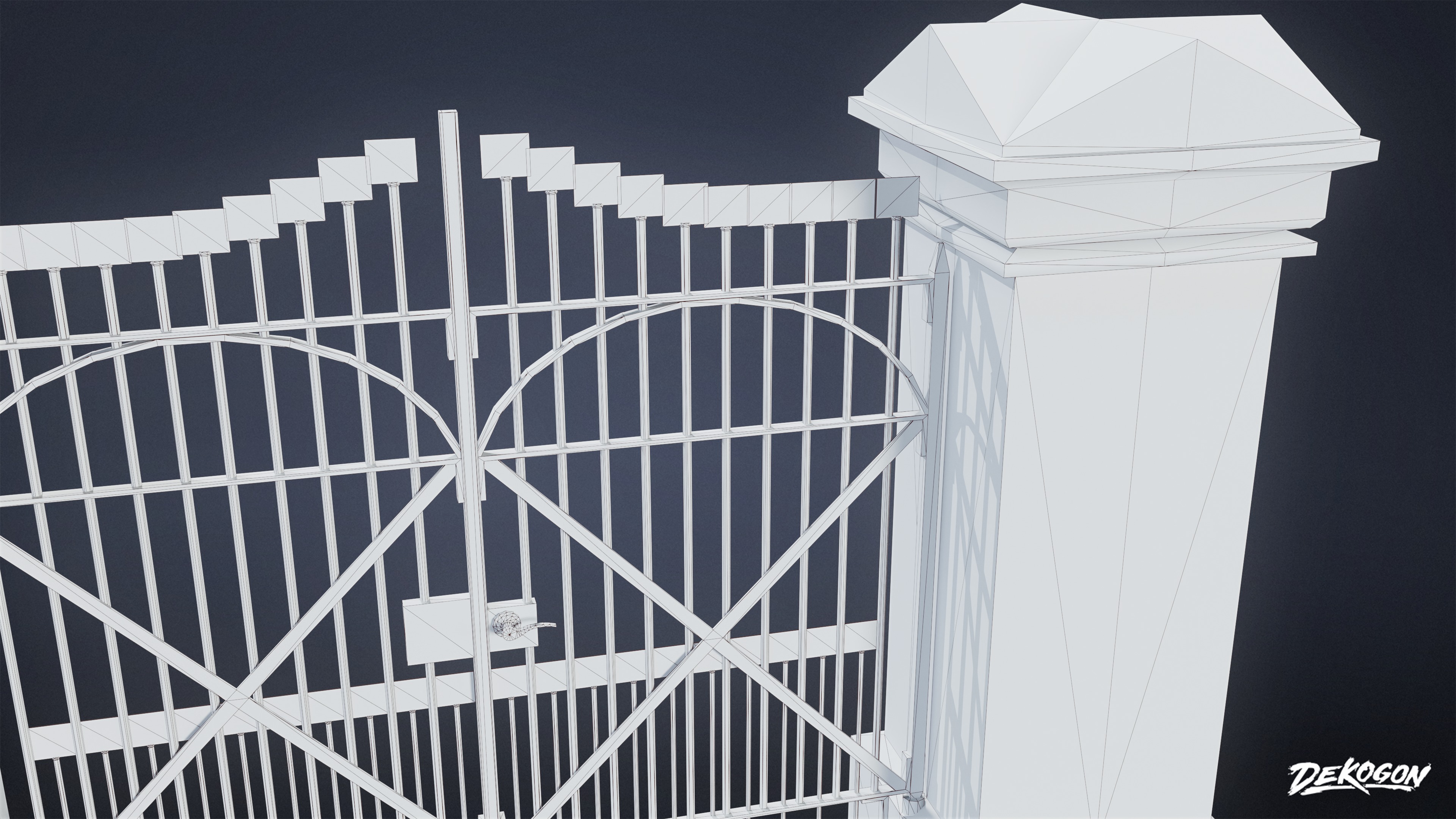 GATES AND FENCES - Gate 15 - LOW POLY Low-poly 3D model_6