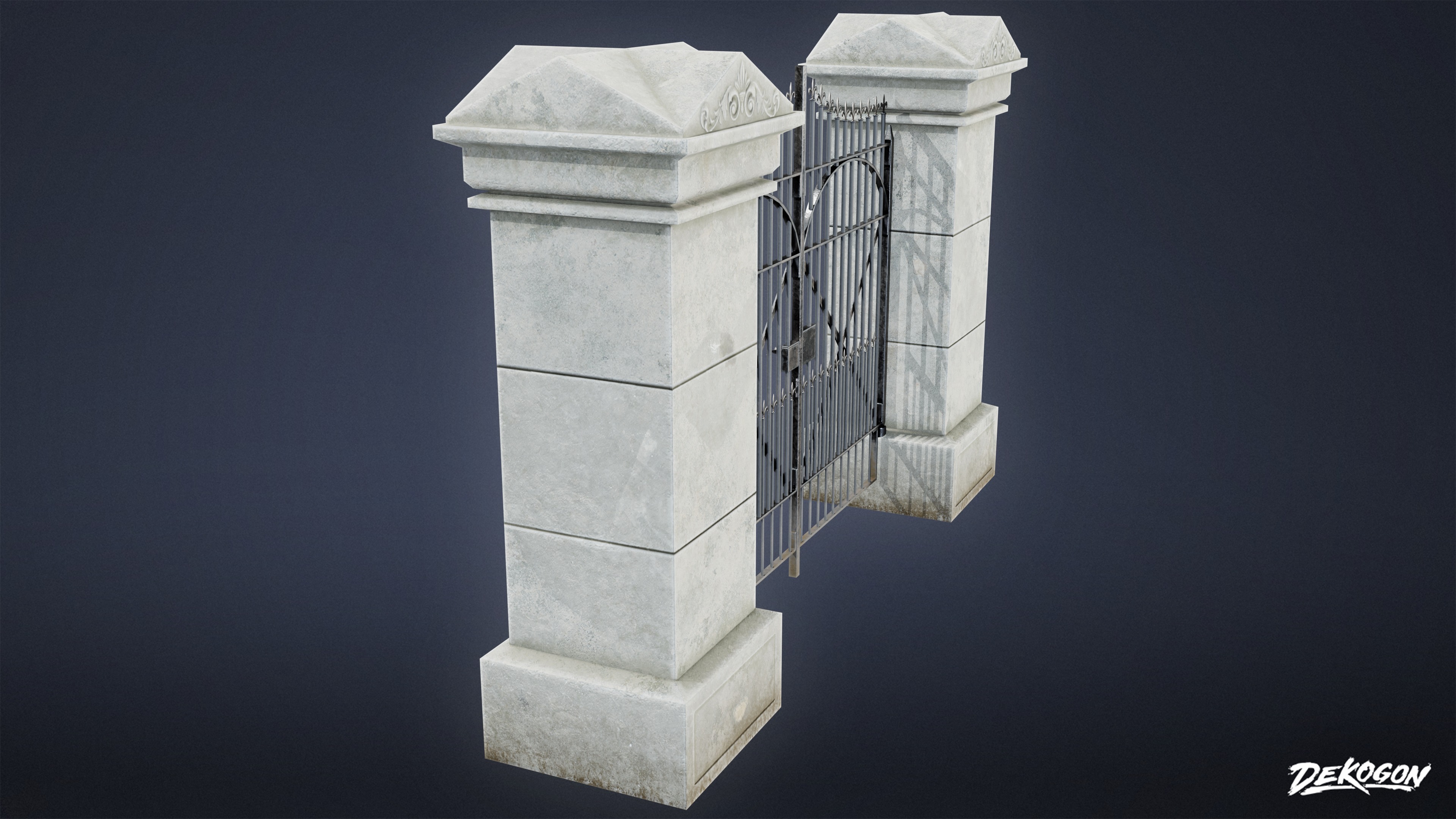 GATES AND FENCES - Gate 15 - LOW POLY Low-poly 3D model_2