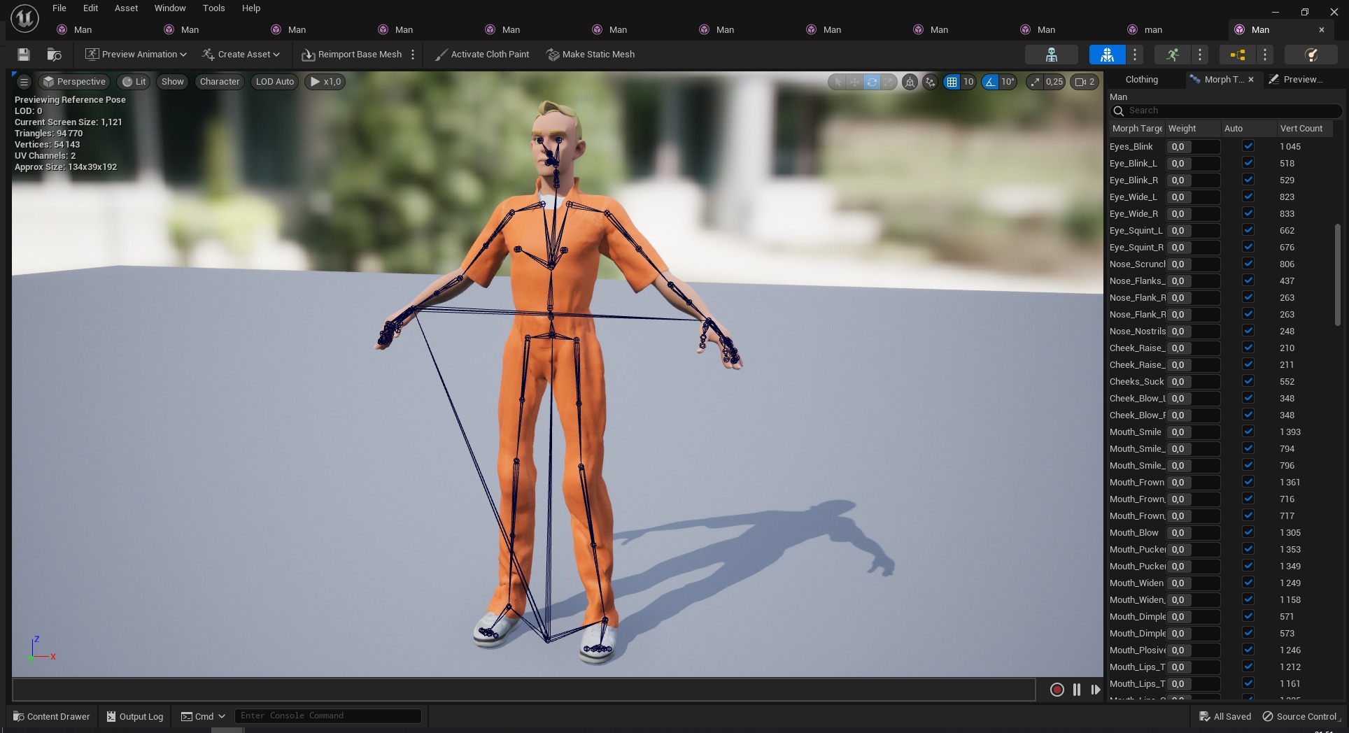 Cartoon Prisoner in Orange Jumpsuit Low-poly 3D model_29
