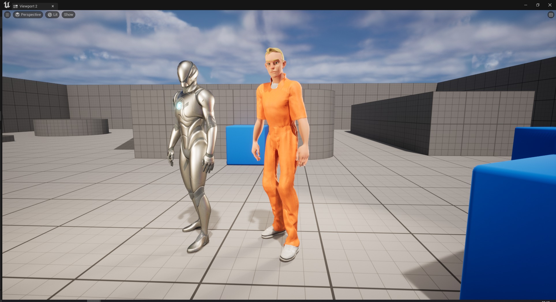 Cartoon Prisoner in Orange Jumpsuit Low-poly 3D model_28