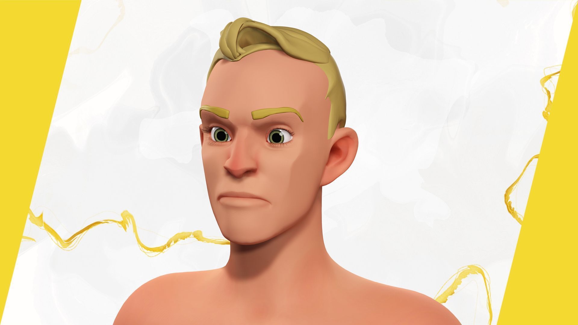 Cartoon Prisoner in Orange Jumpsuit Low-poly 3D model_10