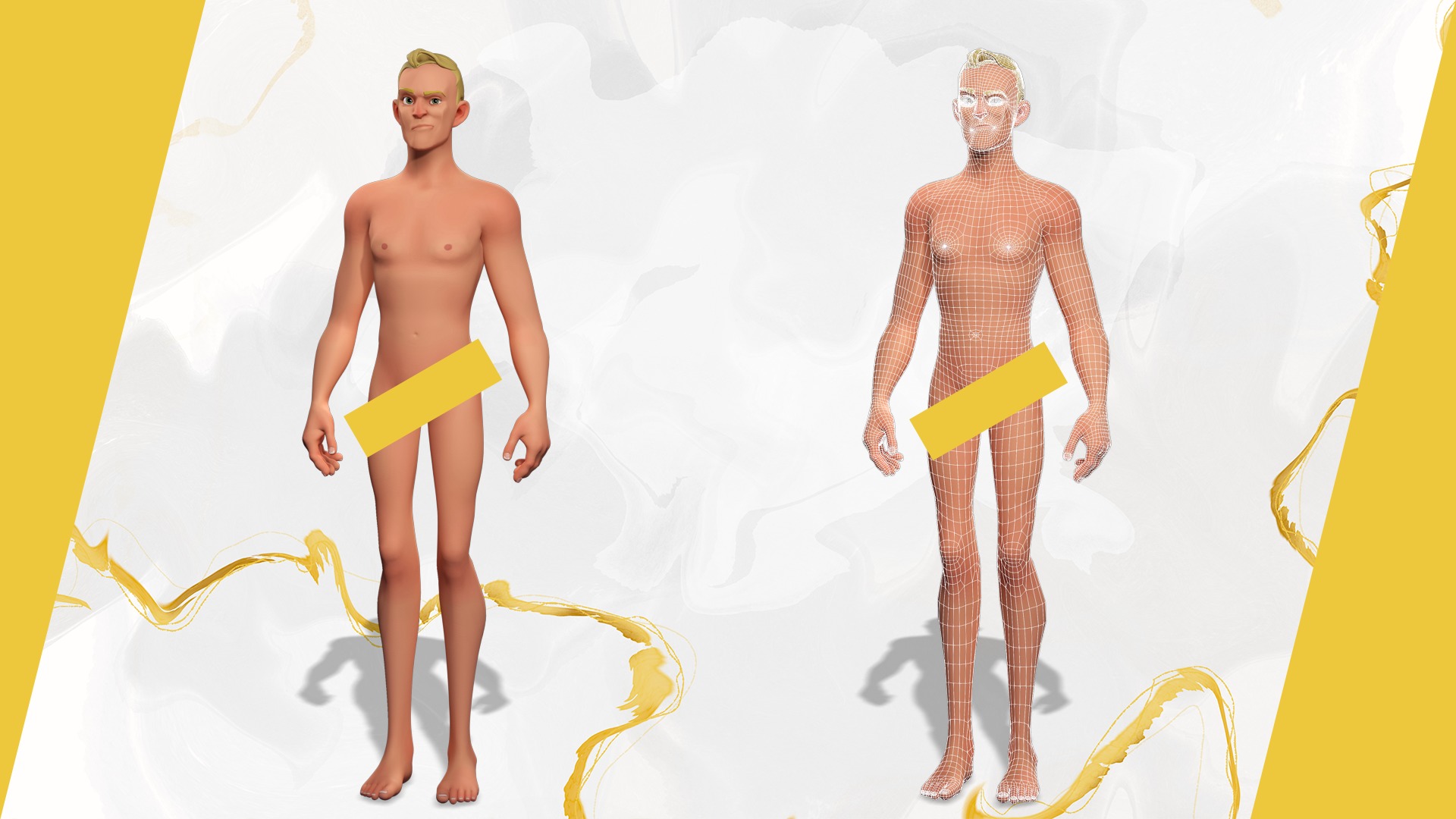 Cartoon Prisoner in Orange Jumpsuit Low-poly 3D model_2