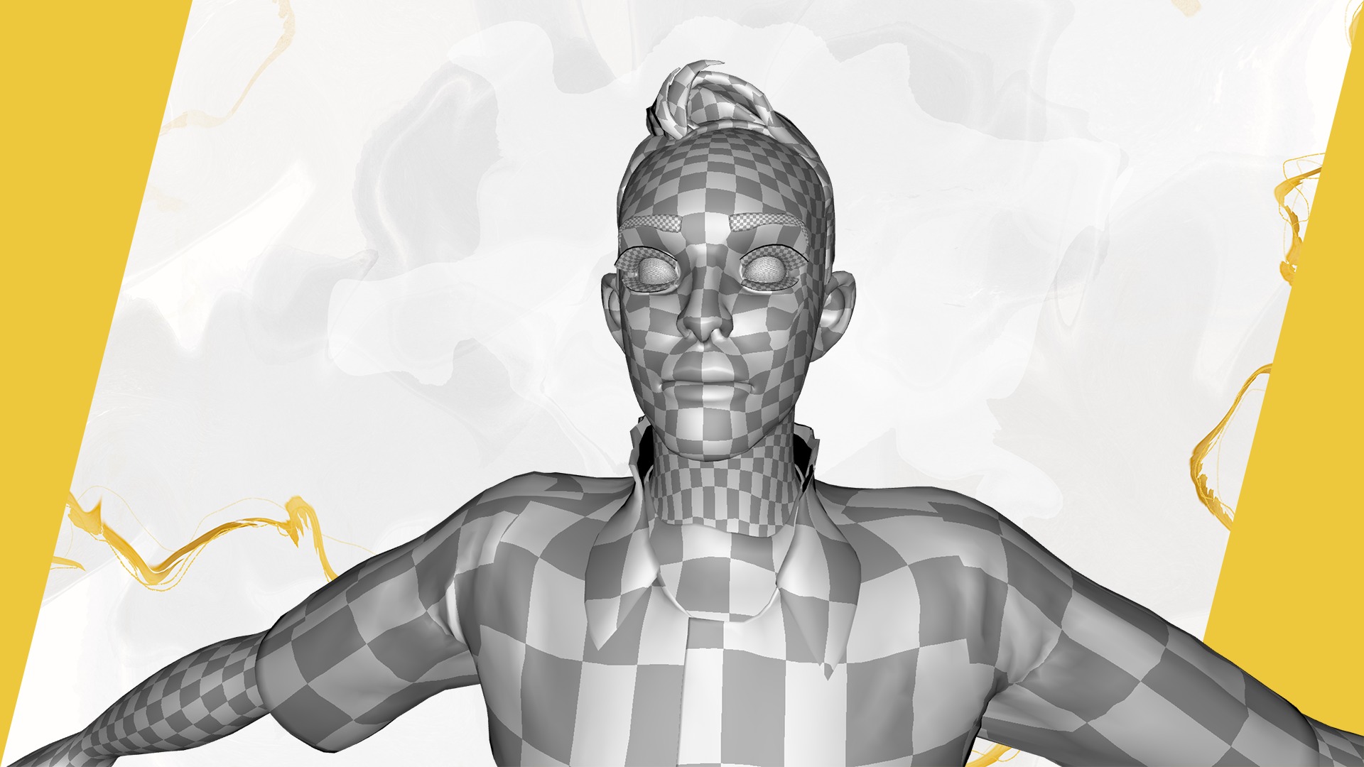 Cartoon Prisoner in Orange Jumpsuit Low-poly 3D model_31