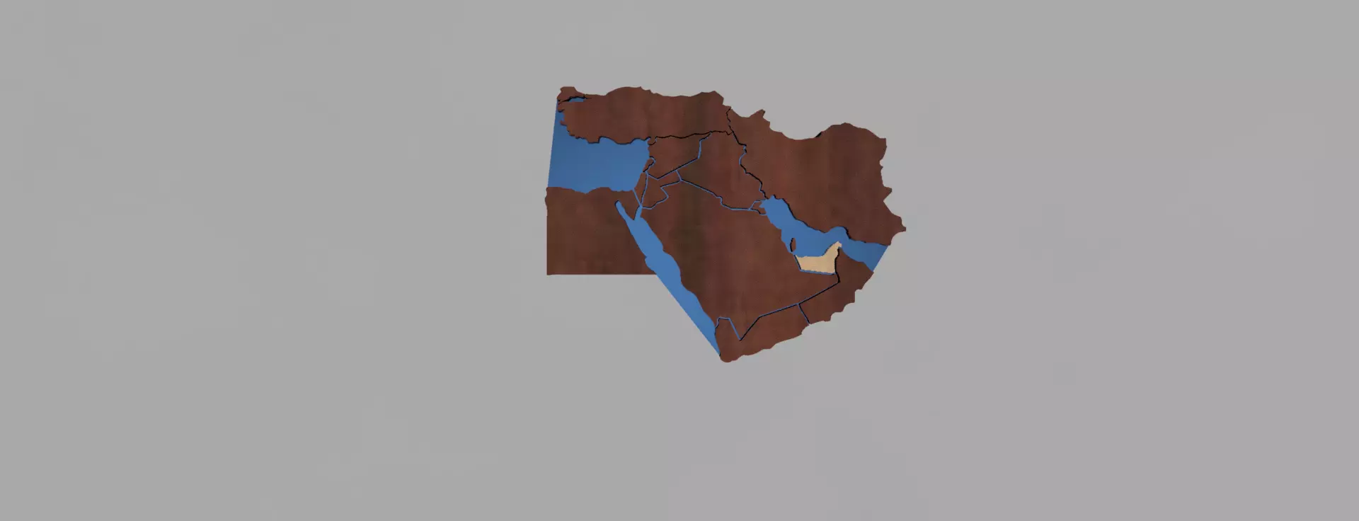 Middle East map Gift Box 3D print model_0