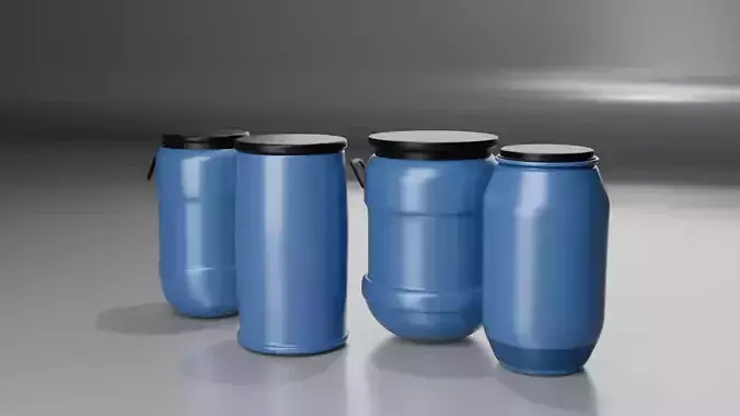 Realistic Pakistani Water Drums Pack  3d Model Low-poly 3D model