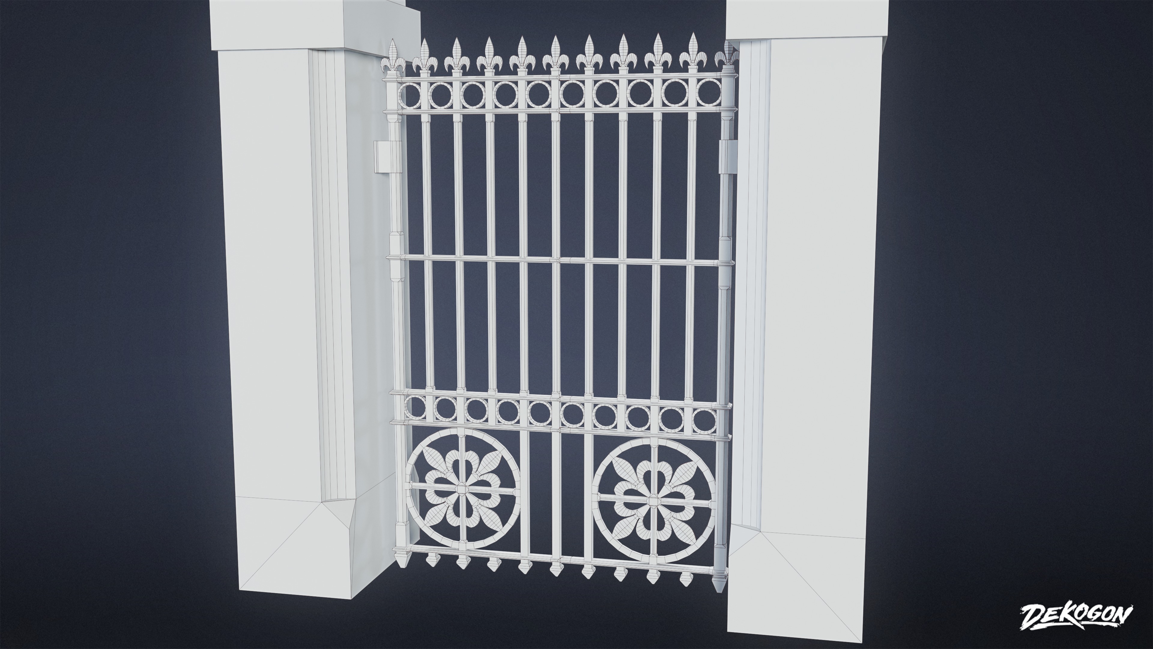 GATES AND FENCES - Gate 17 - LOW POLY Low-poly 3D model_7