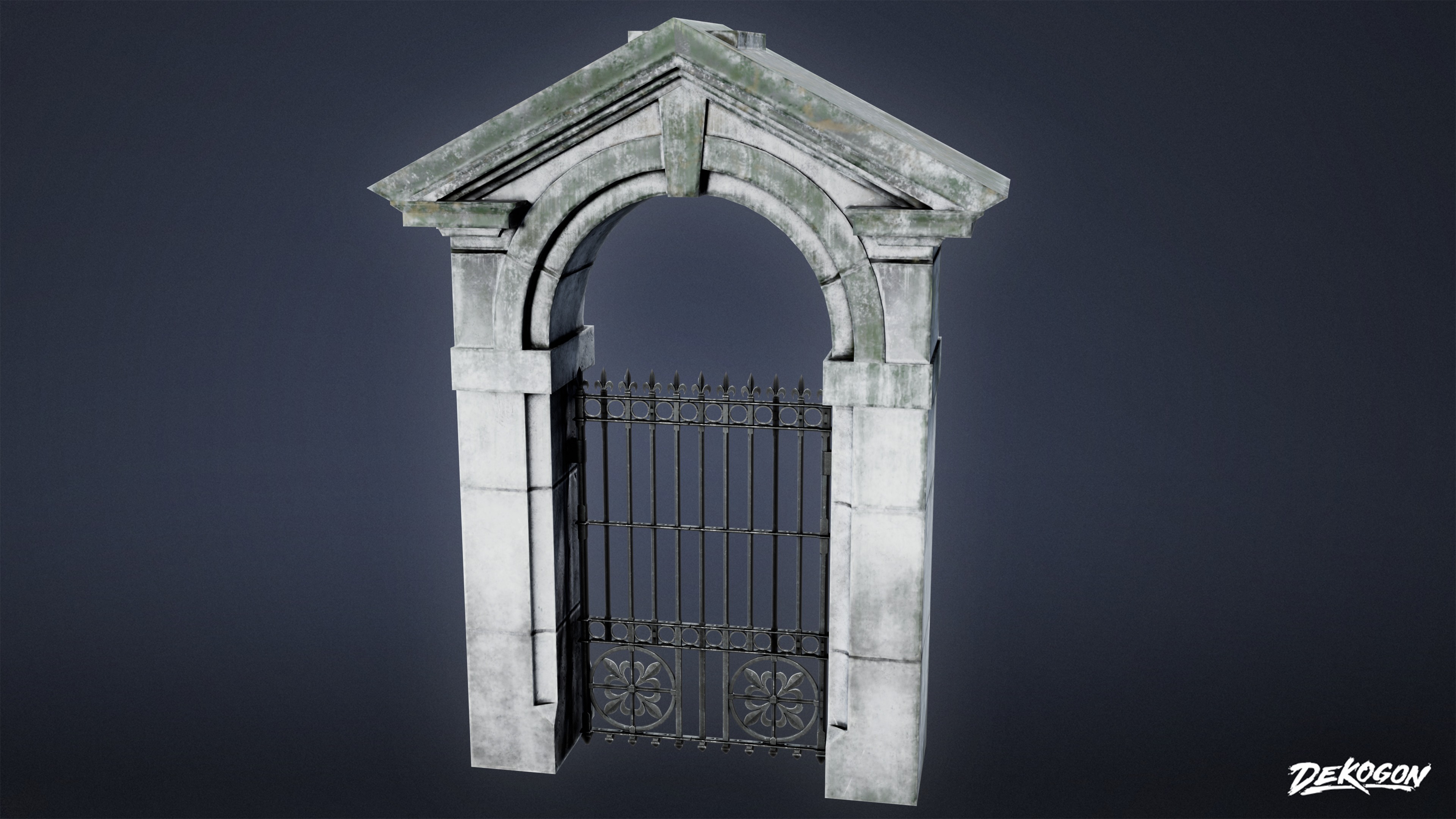 GATES AND FENCES - Gate 17 - LOW POLY Low-poly 3D model_1