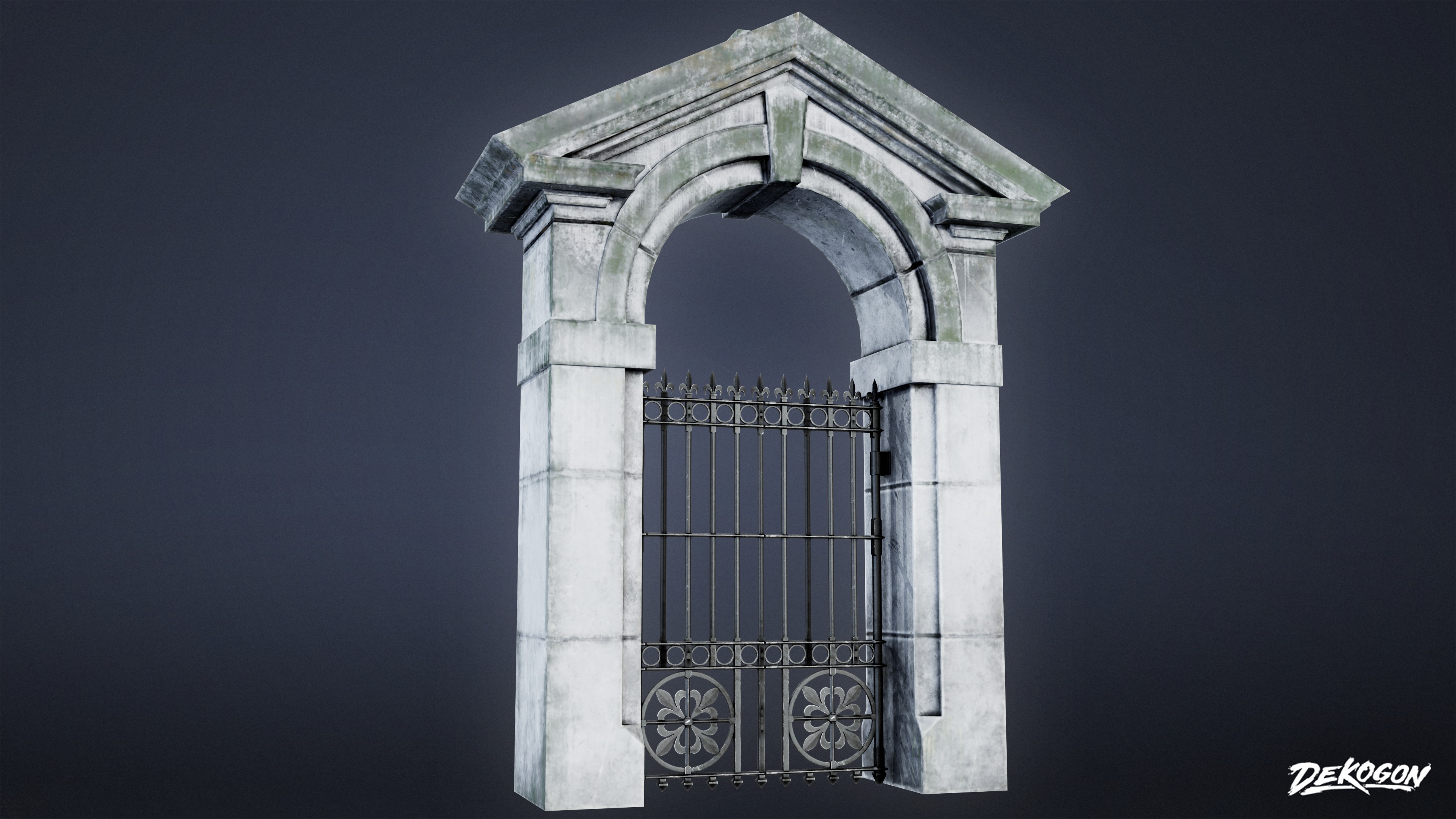 GATES AND FENCES - Gate 17 - LOW POLY Low-poly 3D model_4