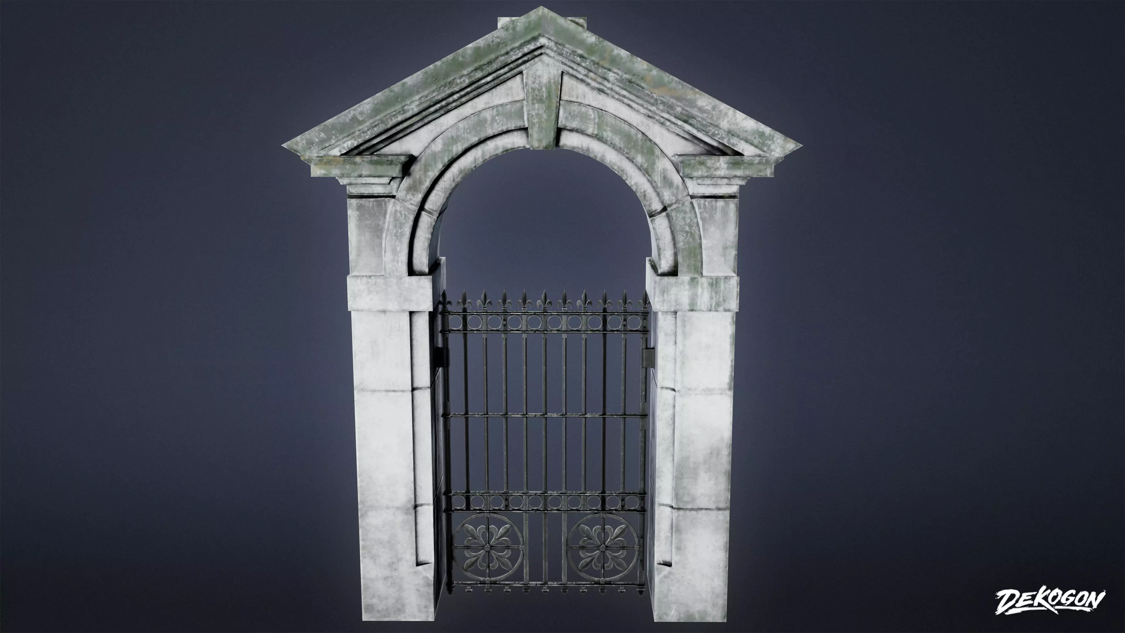 GATES AND FENCES - Gate 17 - LOW POLY Low-poly 3D model_0