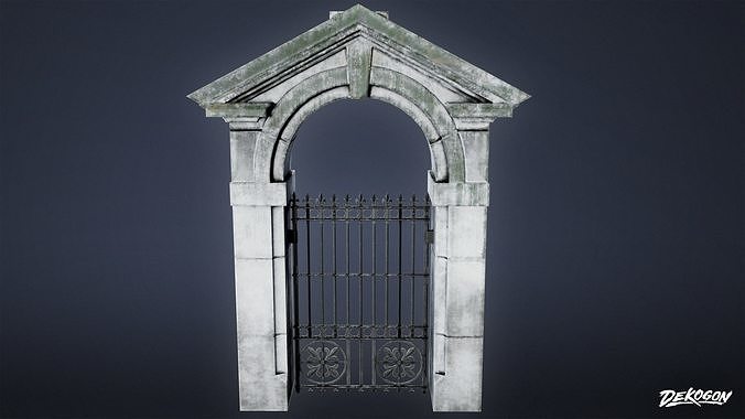 GATES AND FENCES - Gate 17 - LOW POLY Low-poly 3D model