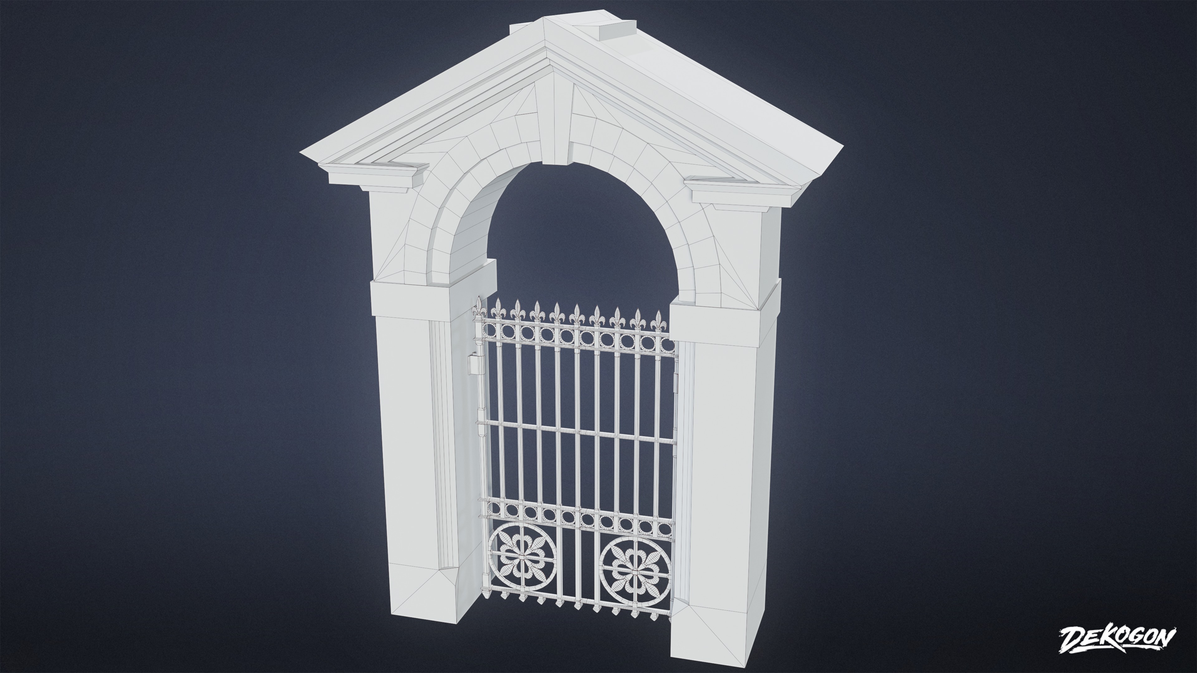 GATES AND FENCES - Gate 17 - LOW POLY Low-poly 3D model_8