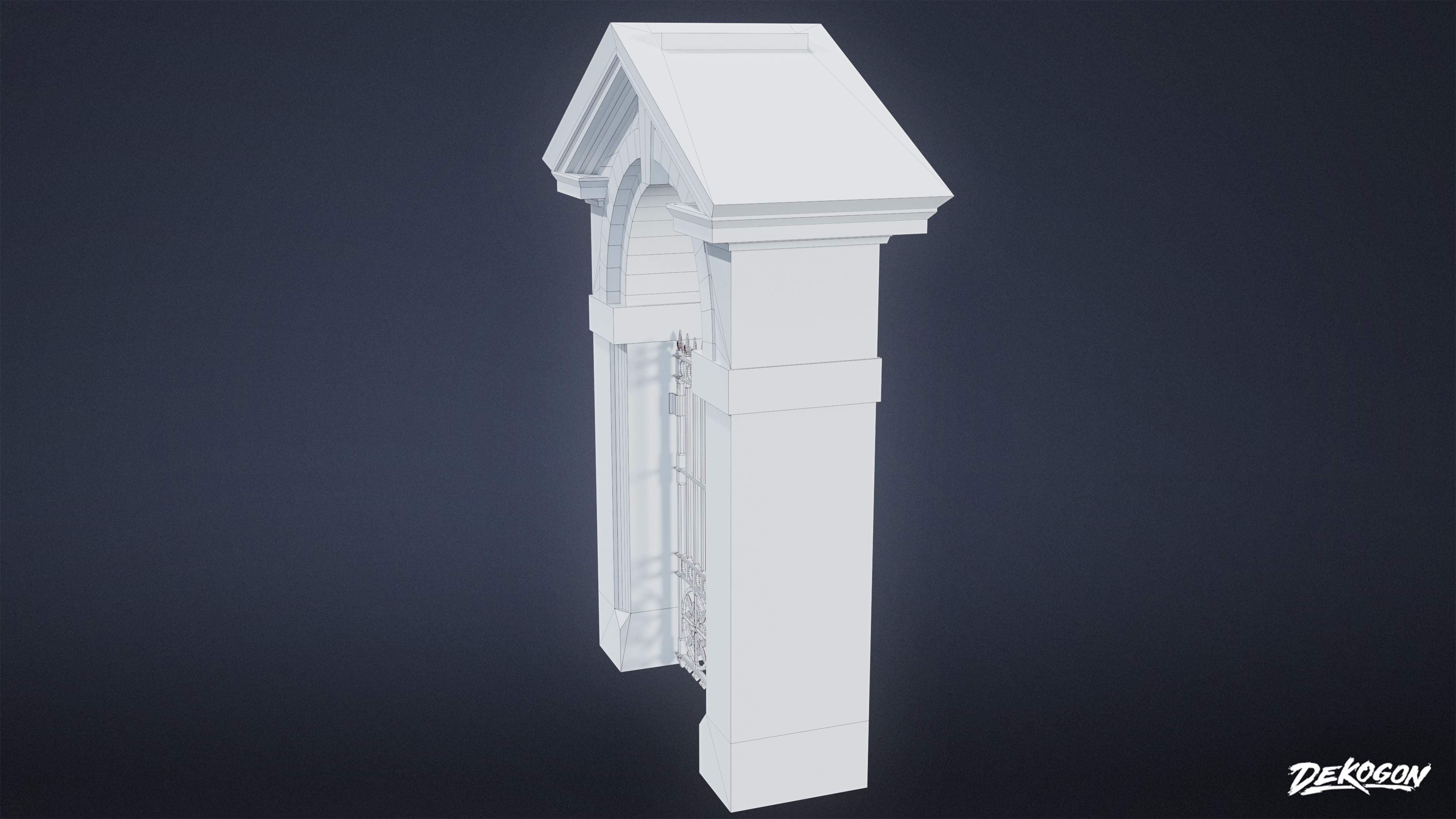 GATES AND FENCES - Gate 17 - LOW POLY Low-poly 3D model_9