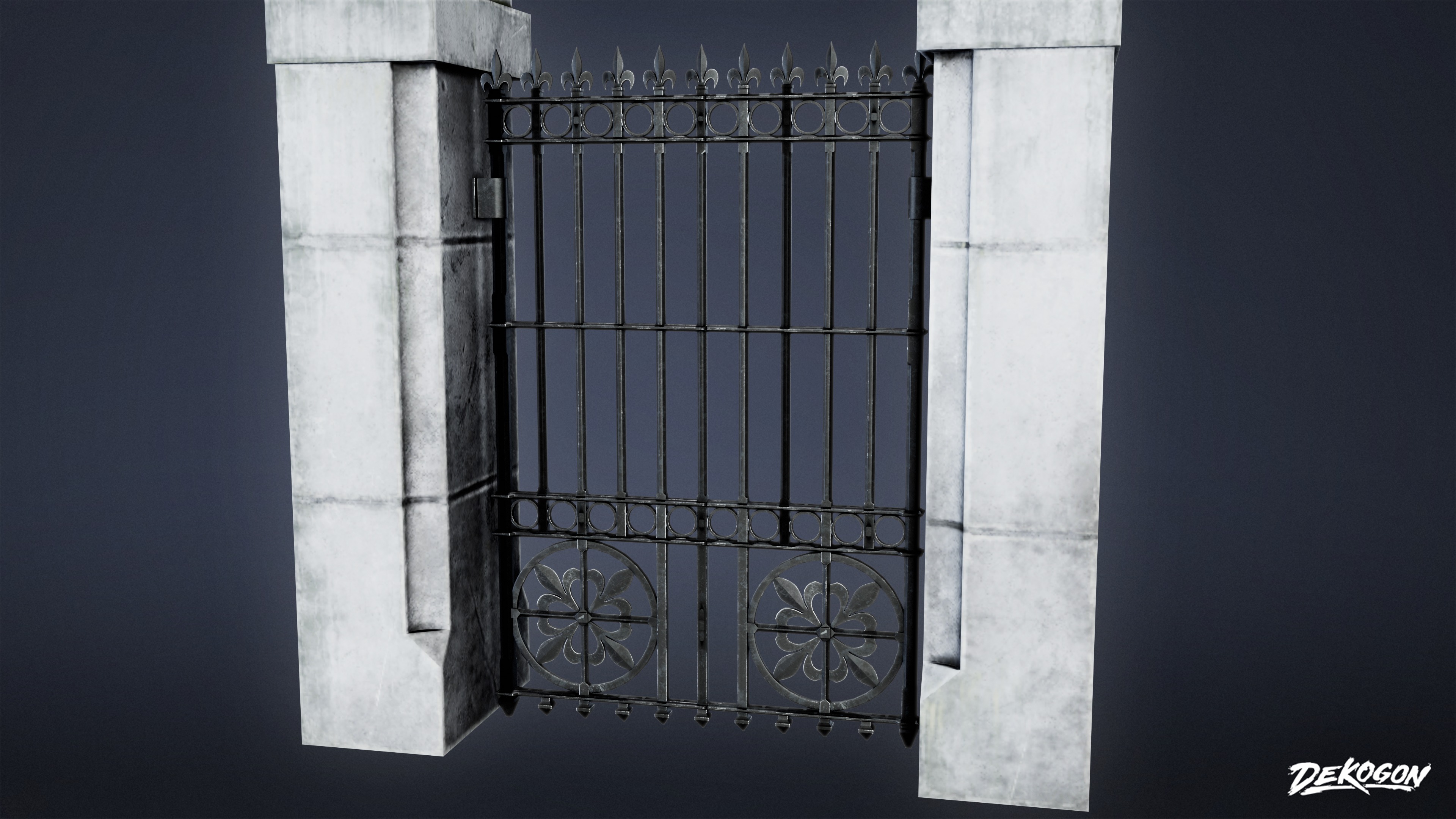 GATES AND FENCES - Gate 17 - LOW POLY Low-poly 3D model_6