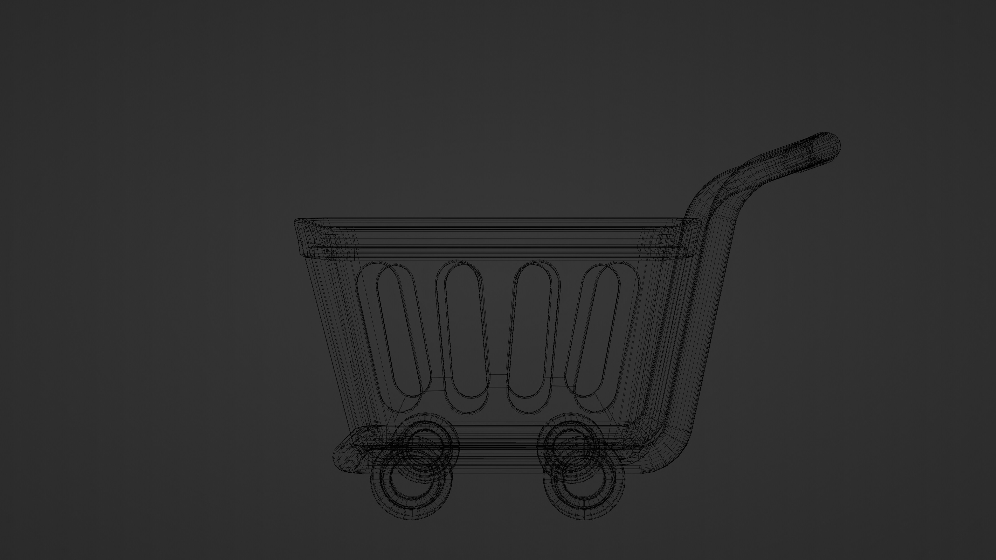 Shopping Cart Low-poly 3D model_5