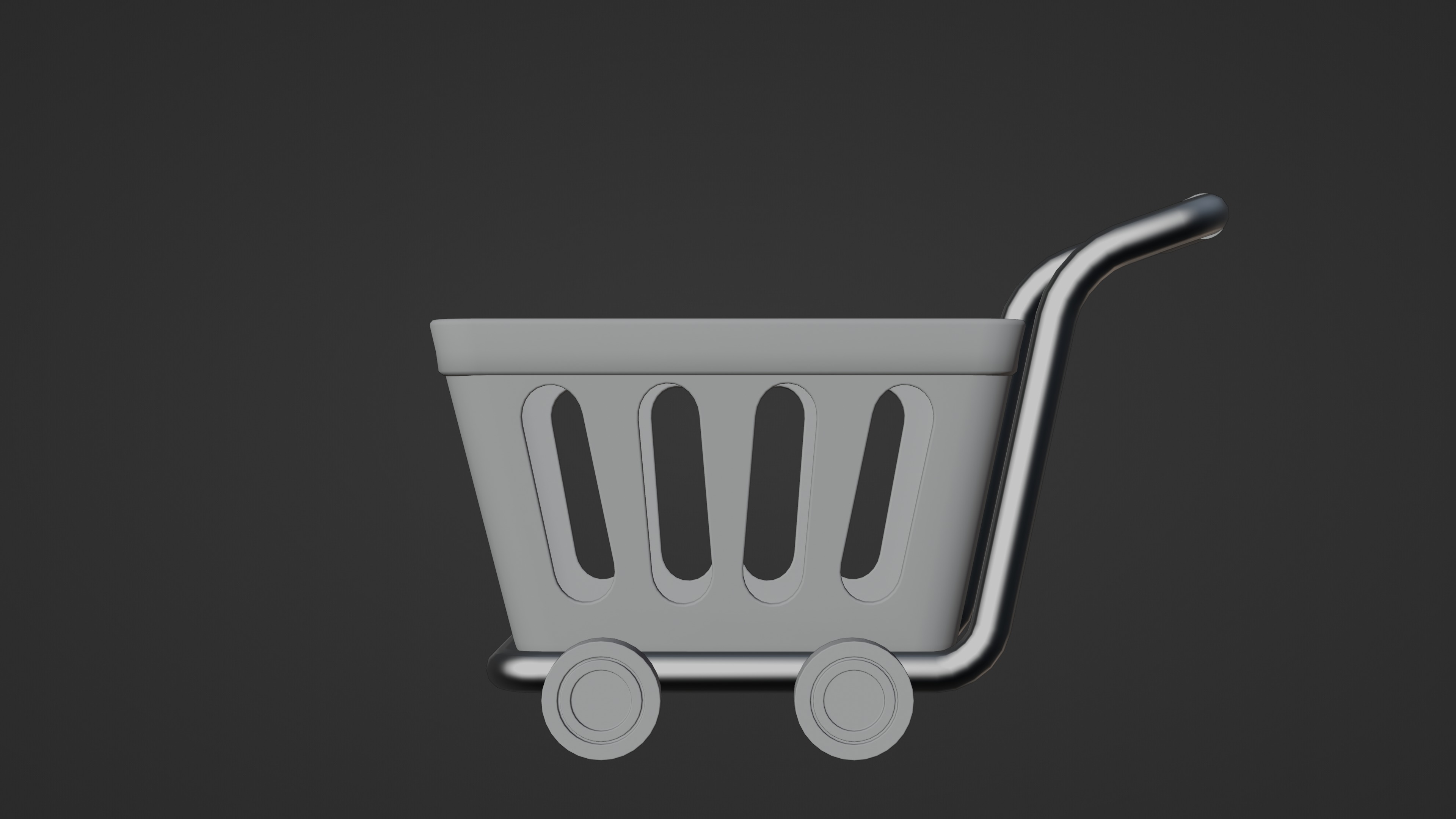 Shopping Cart Low-poly 3D model_4