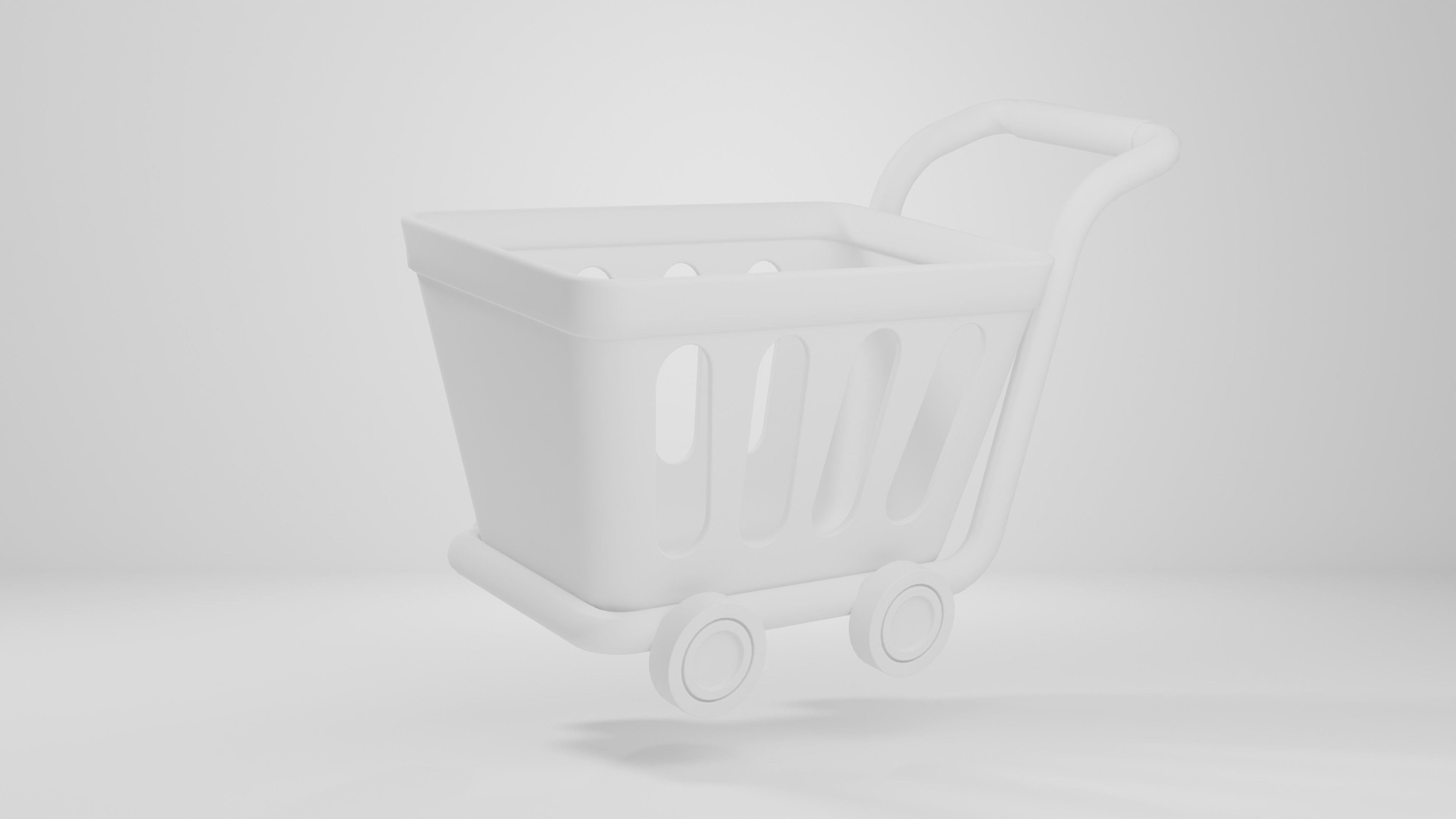 Shopping Cart Low-poly 3D model_2