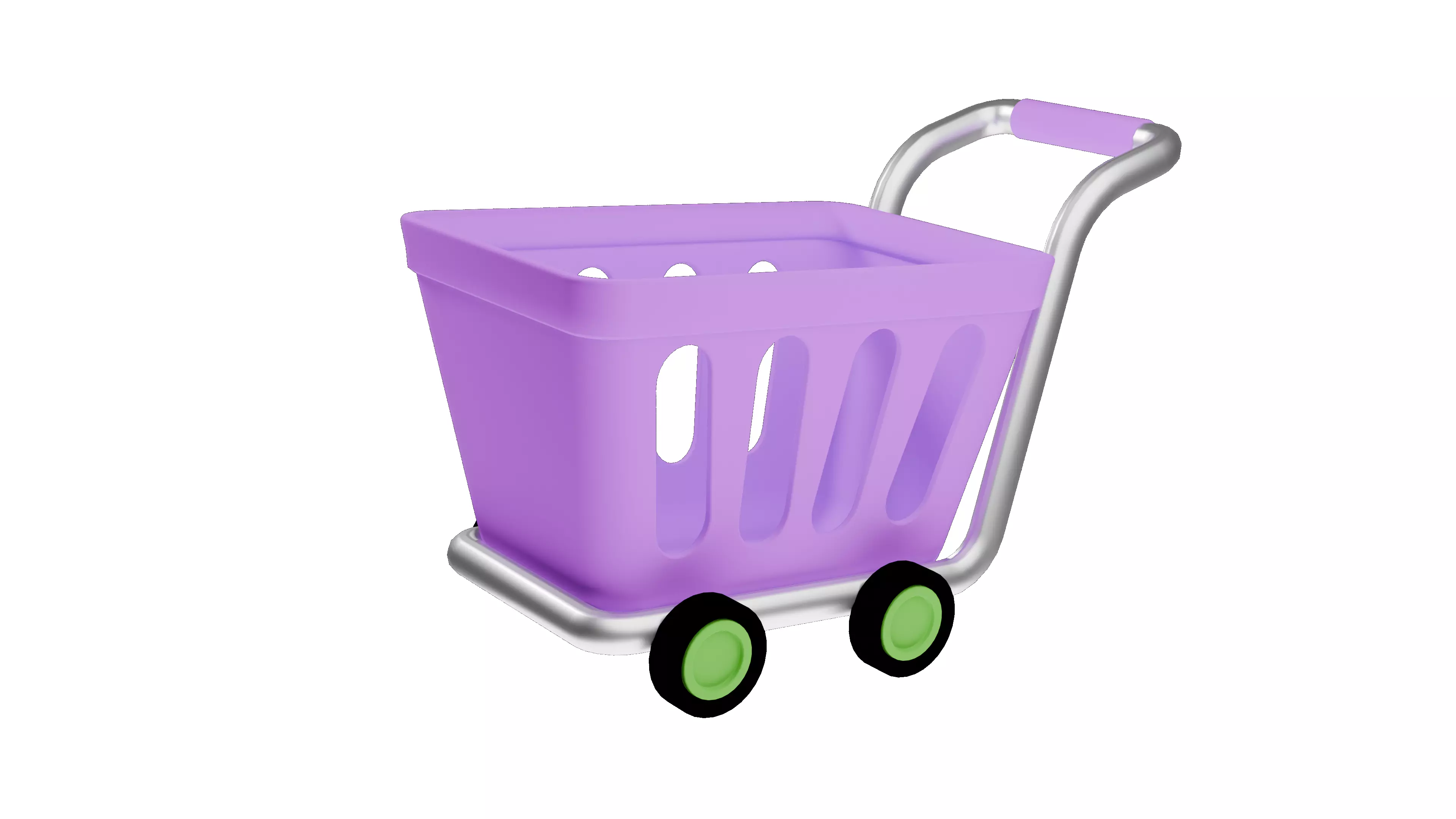 Shopping Cart Low-poly 3D model_0