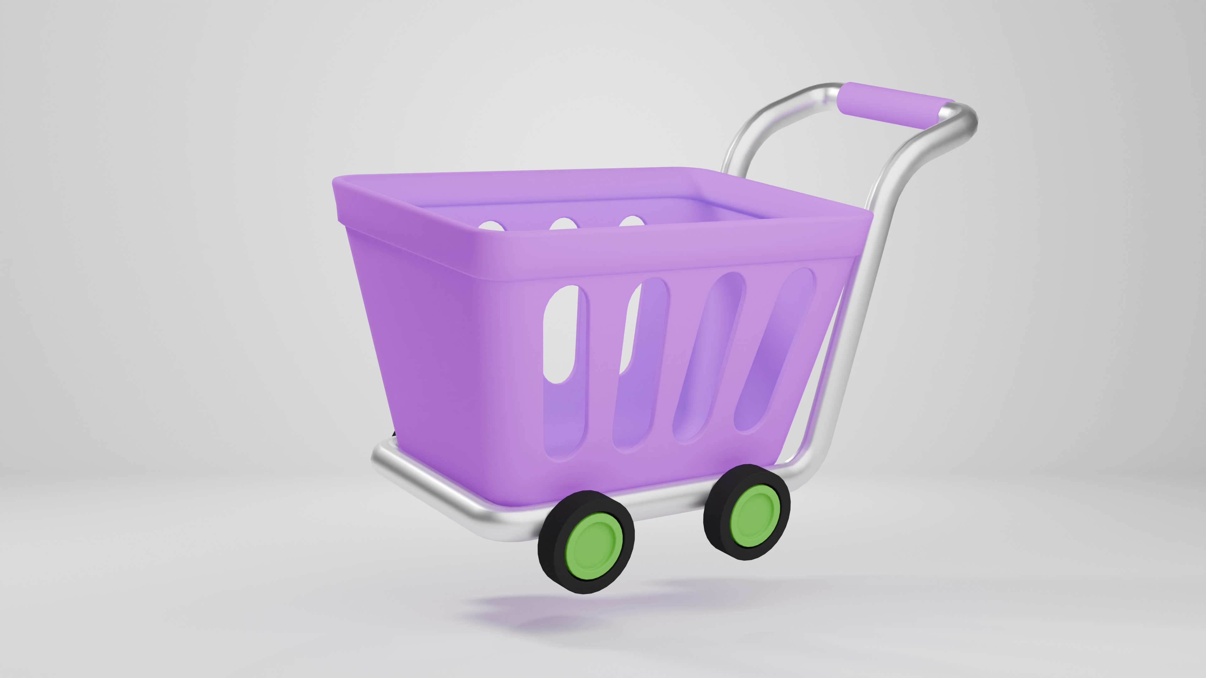 Shopping Cart Low-poly 3D model_1