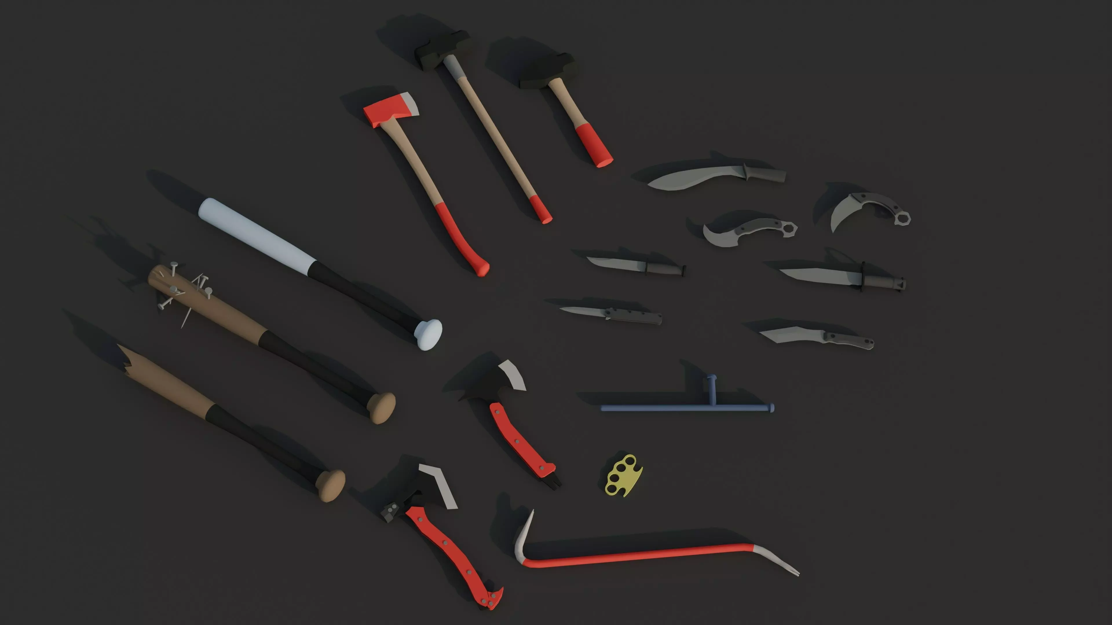 Low Poly Melee Weapons Free low-poly 3D model