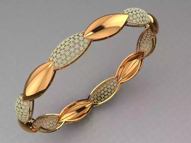 1365 Ethereal Leaf Luxe Bangle 12gm 3D print model