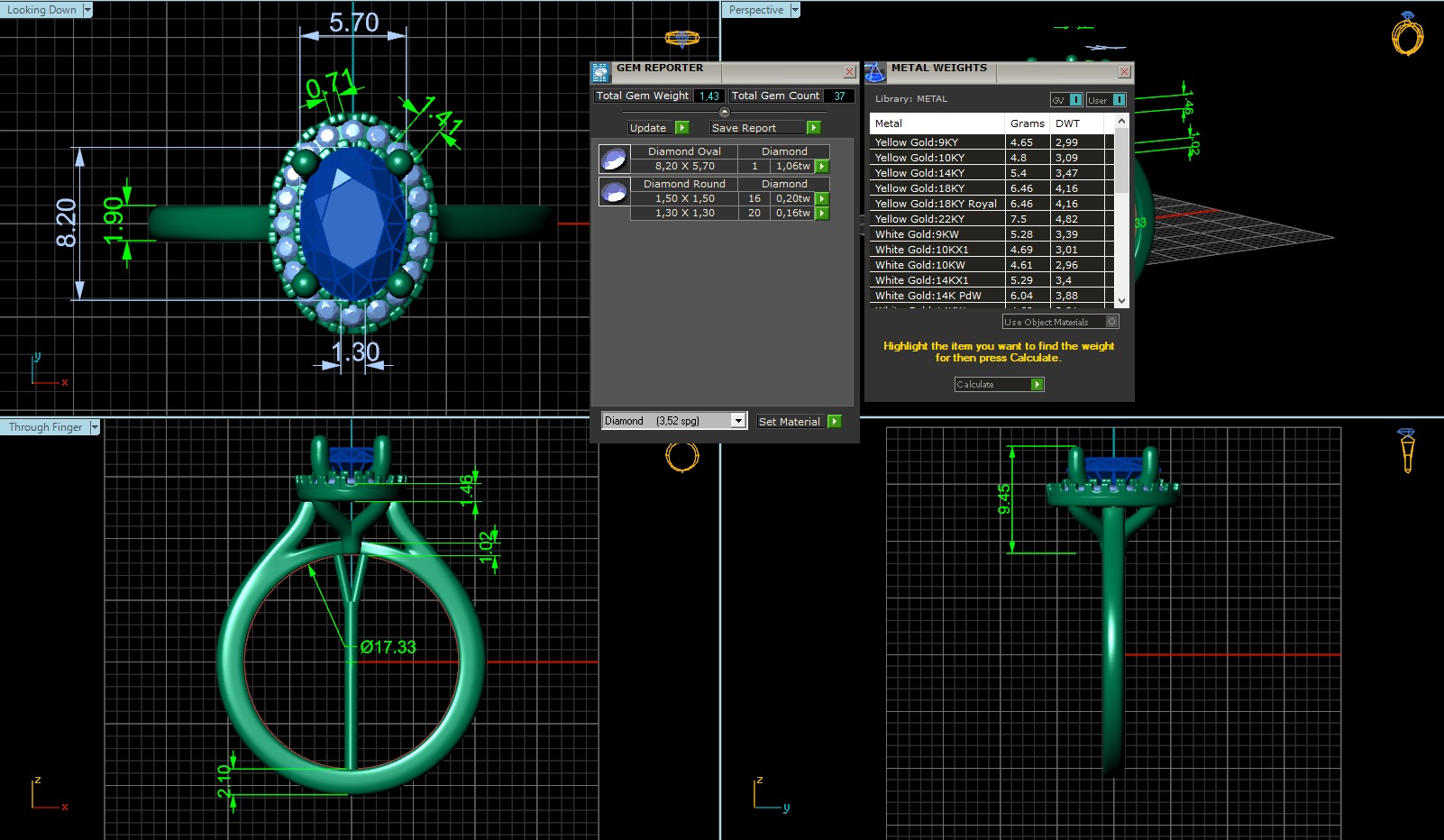 Oval Cut Halo Engagement Ring 3D print model_13