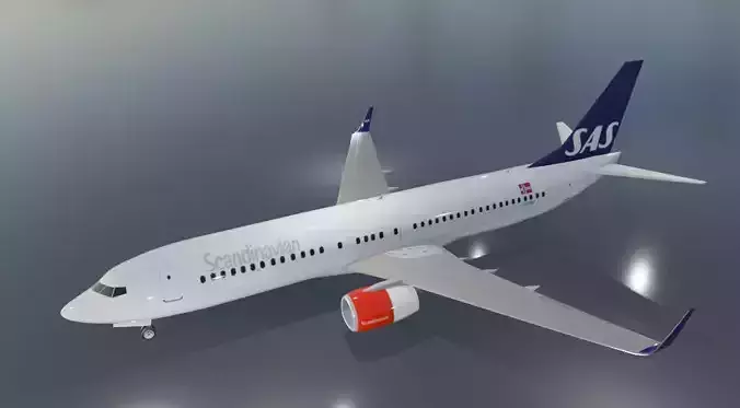 SAS Boeing 737-800 low poly 3d model  Low-poly 3D model