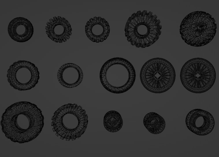 Lego Tire pack Low-poly 3D model_21