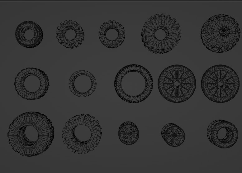 Lego Tire pack Low-poly 3D model_20