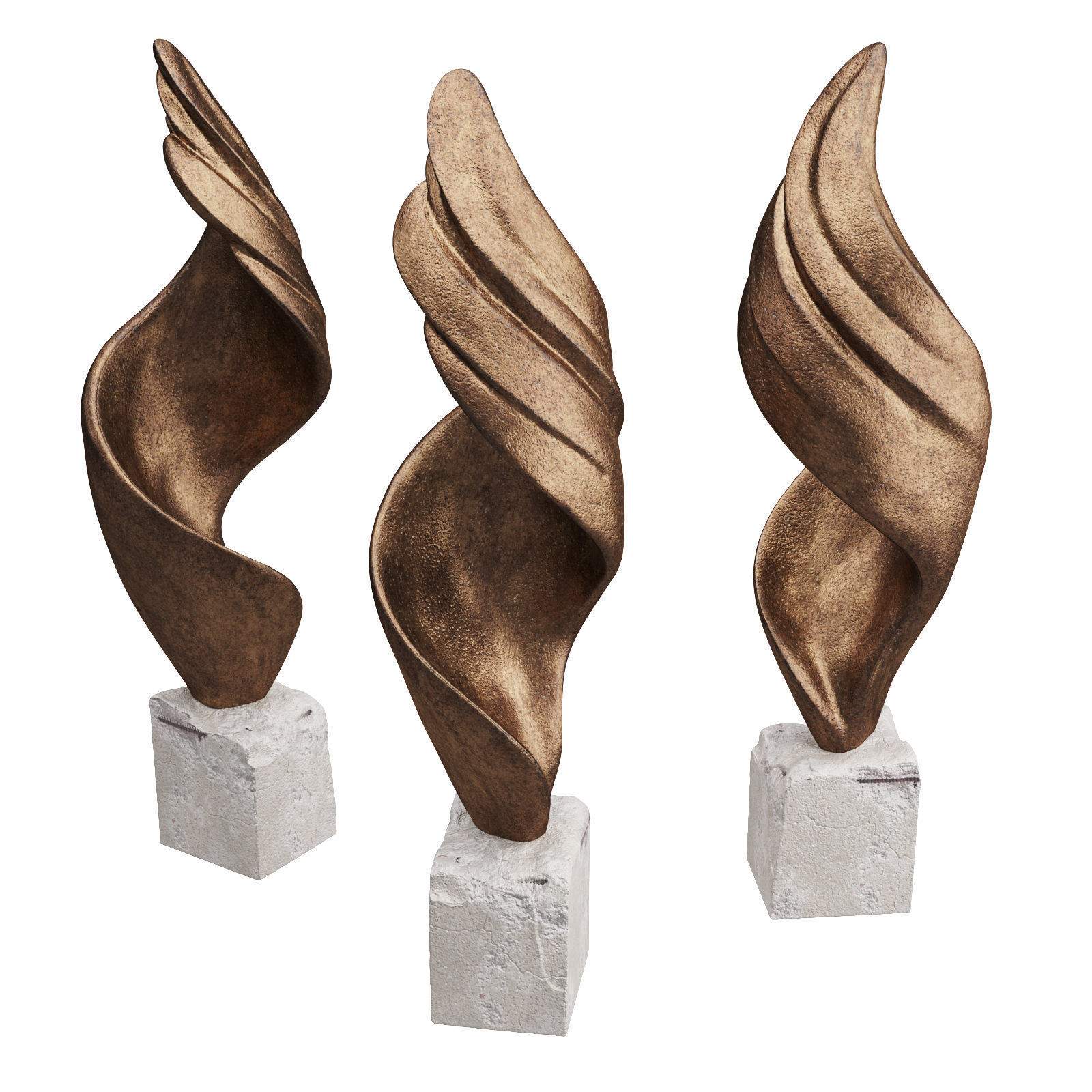 Twisted wing sculpture 3D model_1