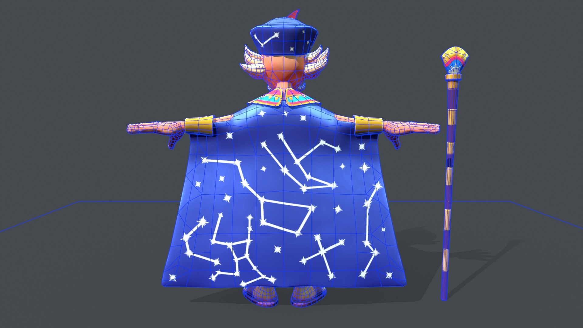 Stylized Egyptian Mage Low-poly 3D model_12