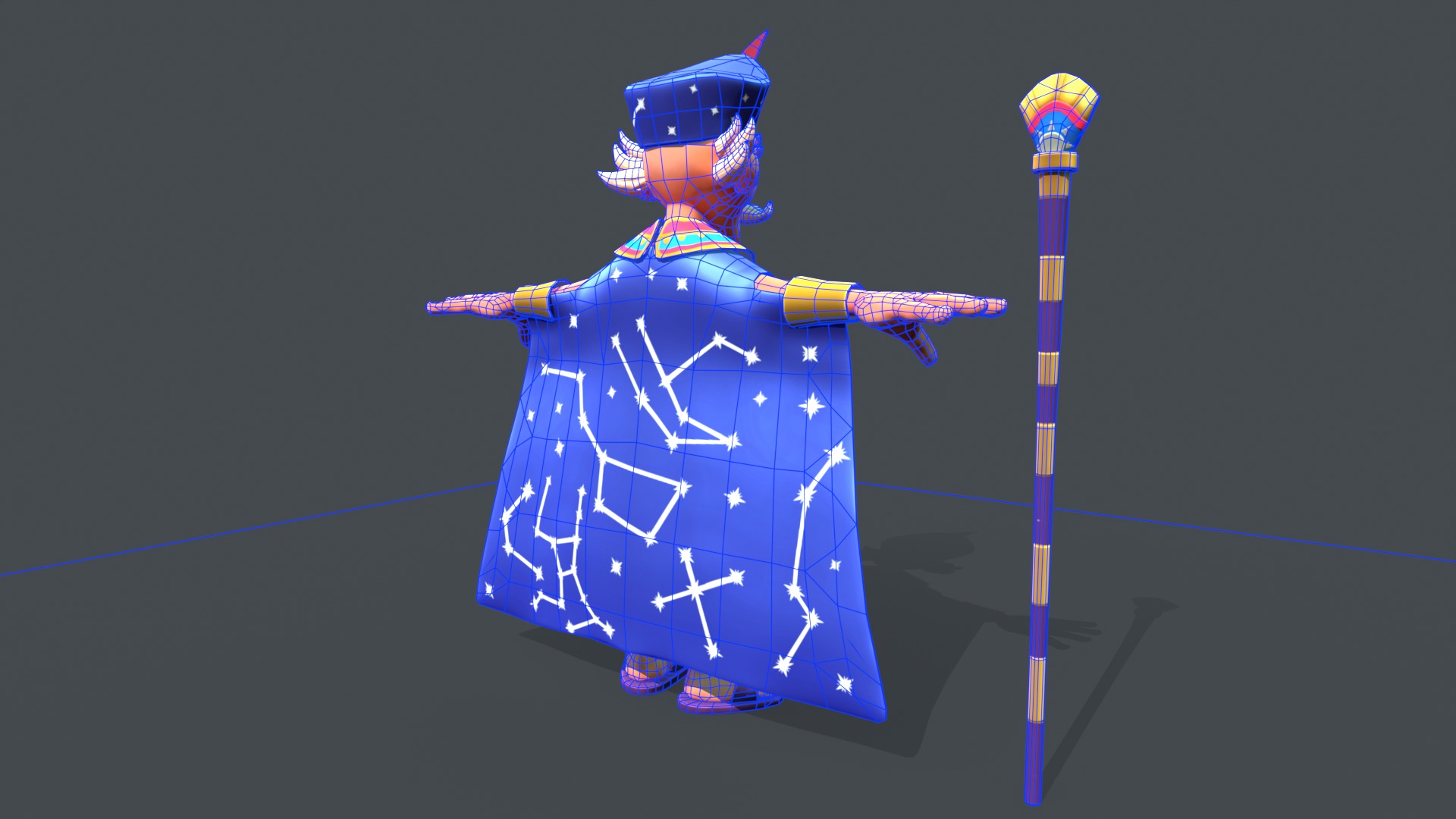 Stylized Egyptian Mage Low-poly 3D model_13