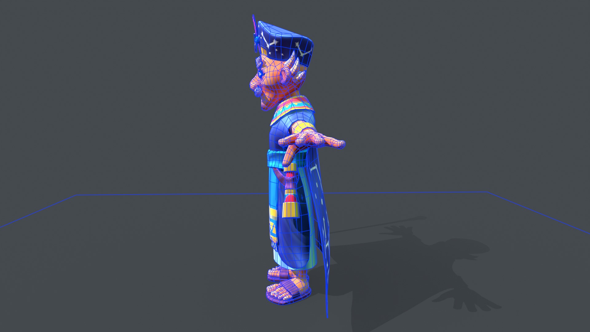 Stylized Egyptian Mage Low-poly 3D model_10