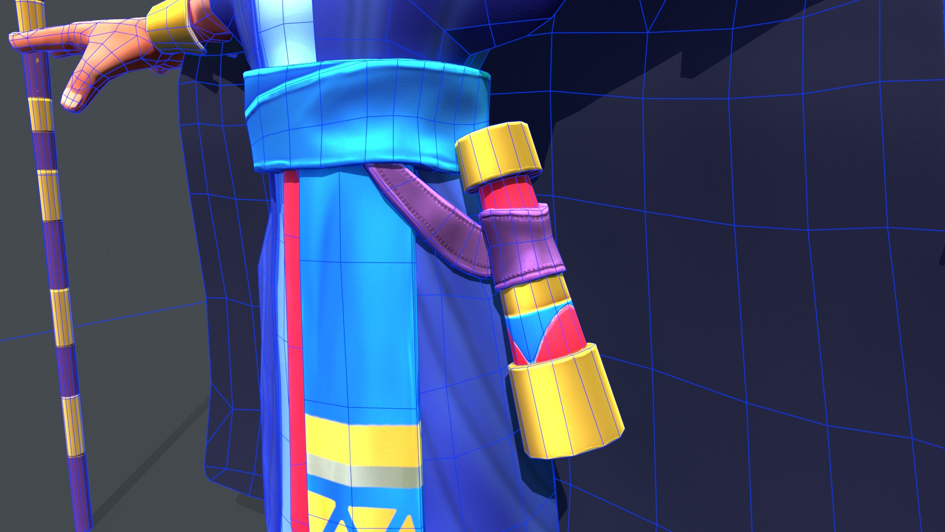 Stylized Egyptian Mage Low-poly 3D model_18