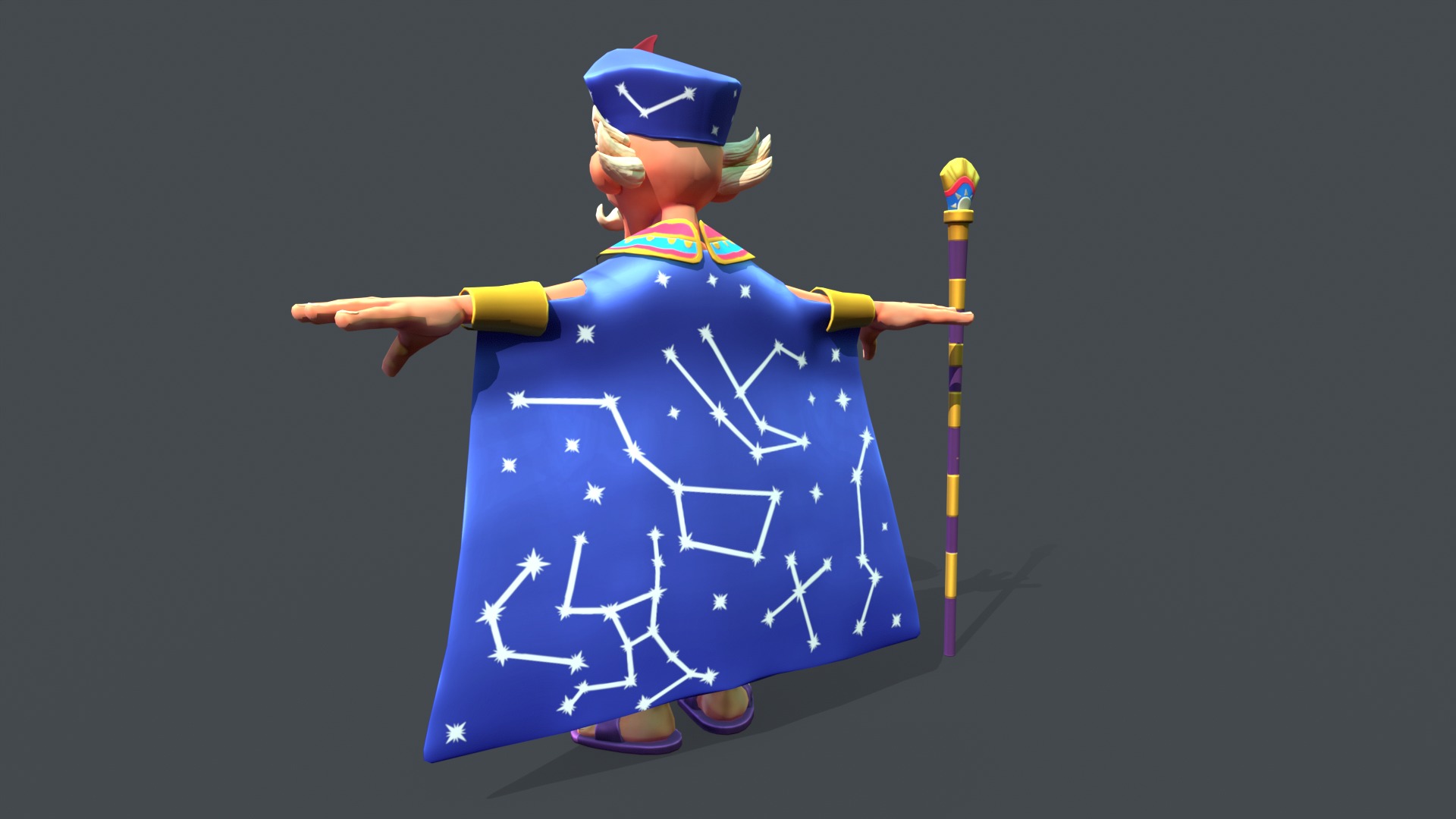 Stylized Egyptian Mage Low-poly 3D model_3
