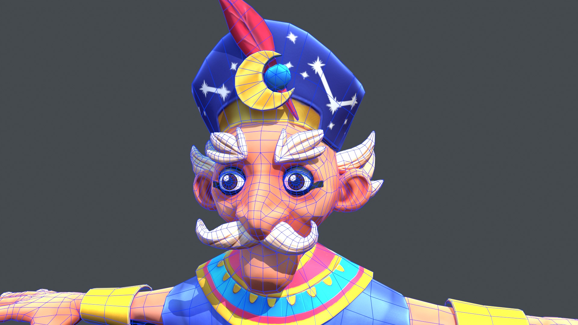 Stylized Egyptian Mage Low-poly 3D model_16